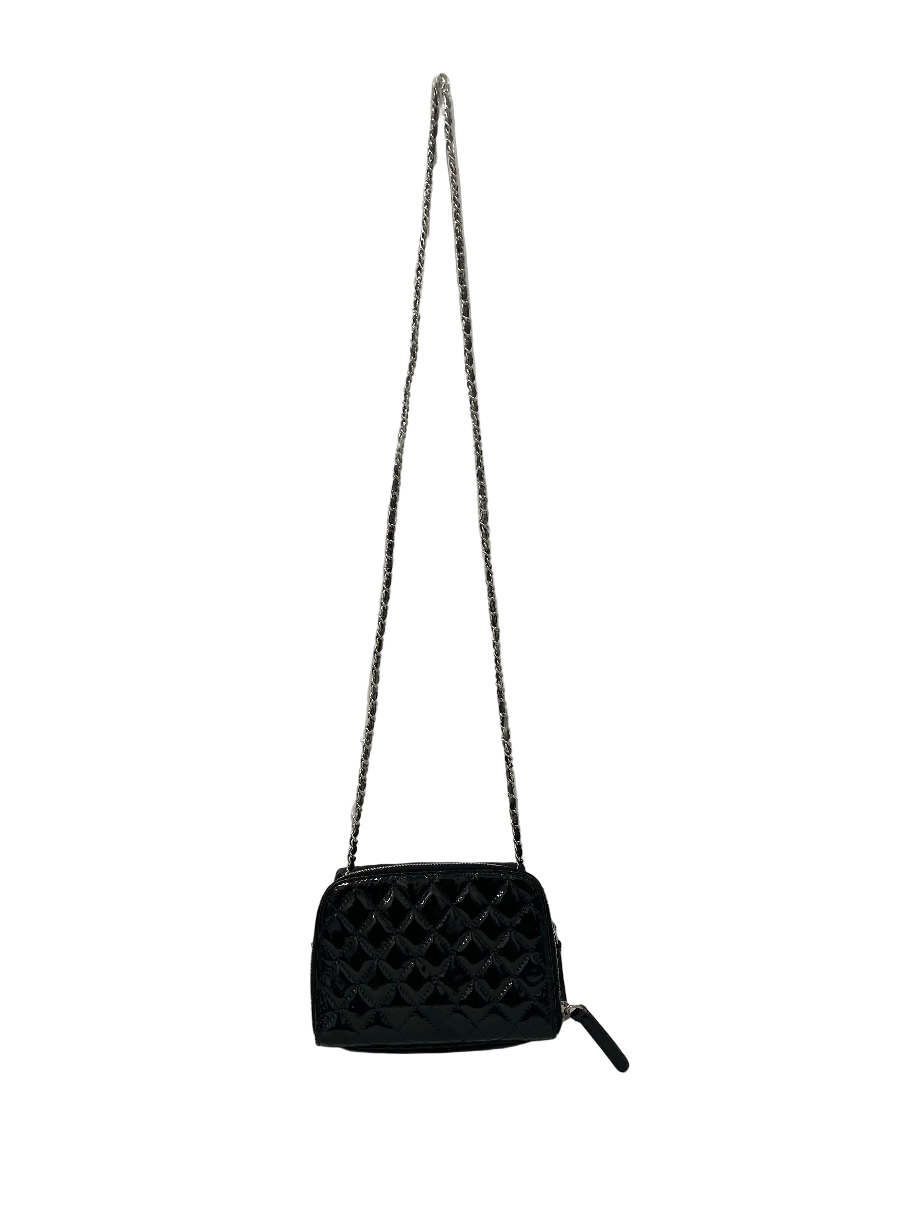 CHANEL/Cross Body Bag/Leather/BLK/PATENT CROSSBODY SM 14497320 view 2