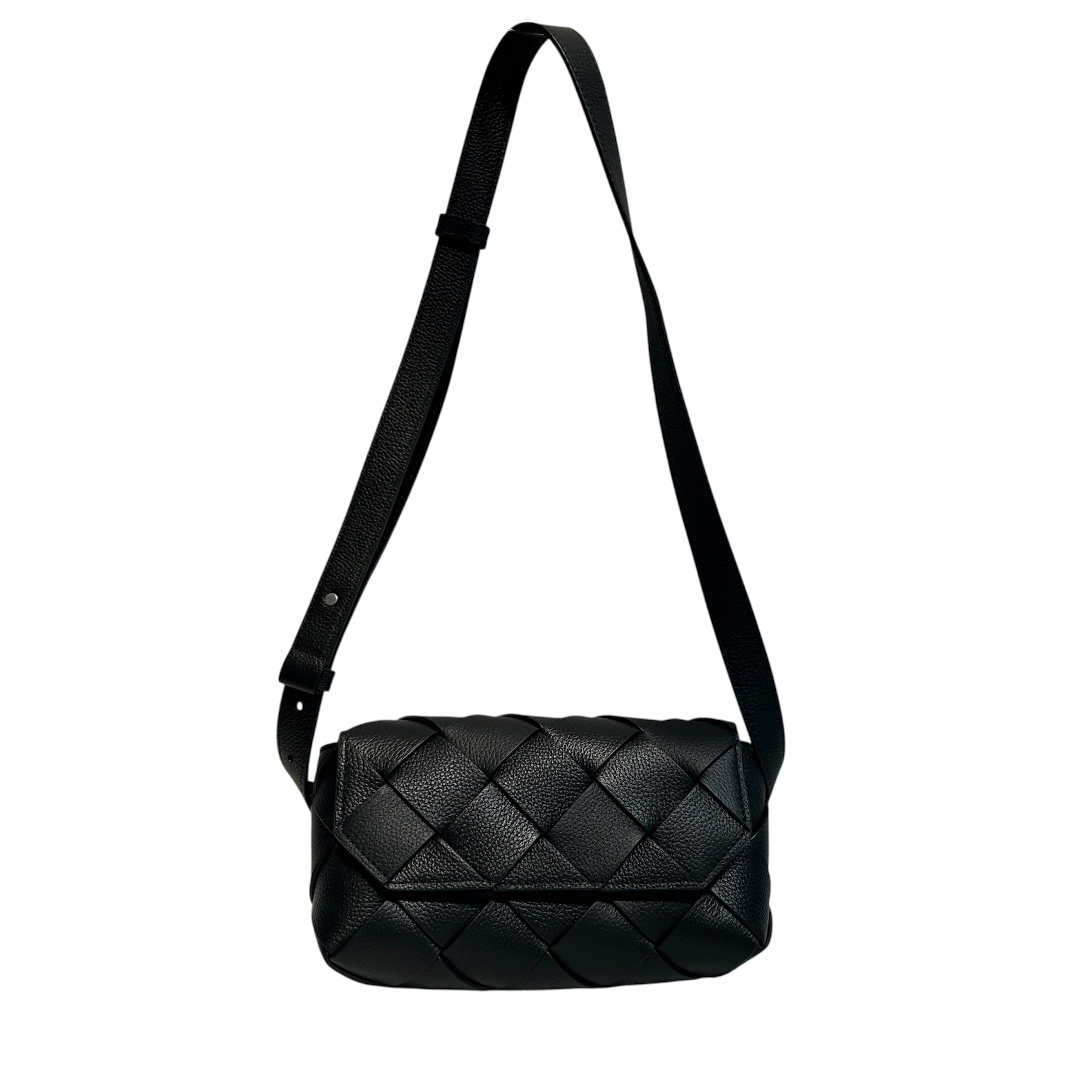 BOTTEGA VENETA/Fanny Pack/Leather/BLK/Intrecciato Diago Belt Bag view 1