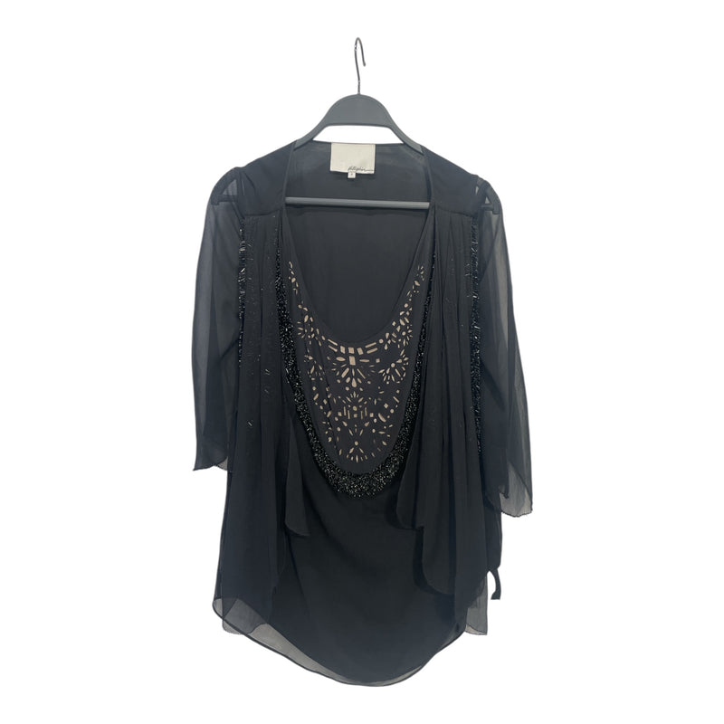 3.1 phillip lim/SL Blouse/2/Cotton/BLK/BEADED SLEEVES