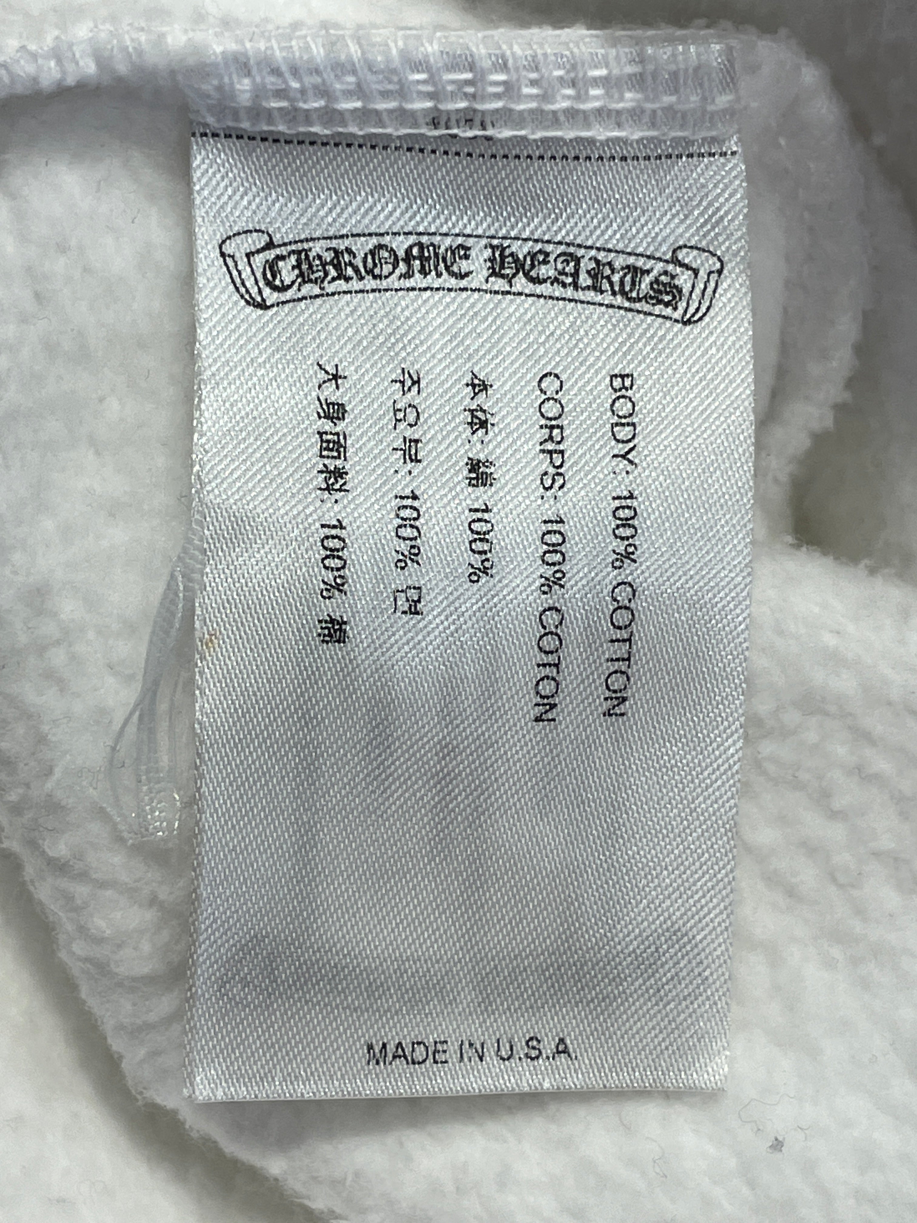 CHROME HEARTS/Hoodie/XL/Cotton/WHT/Oversize/PINK TEXT + HORSESHOE LOGO view 4