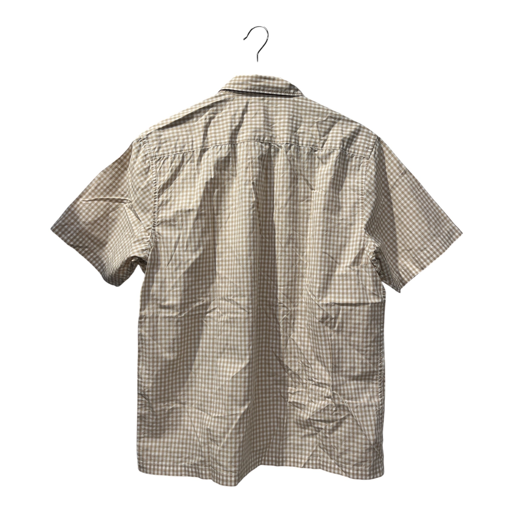 Supreme/SS Shirt/M/Cotton/BEG/Gingham Check/LOGO EMBROIDERED PATCH view 2