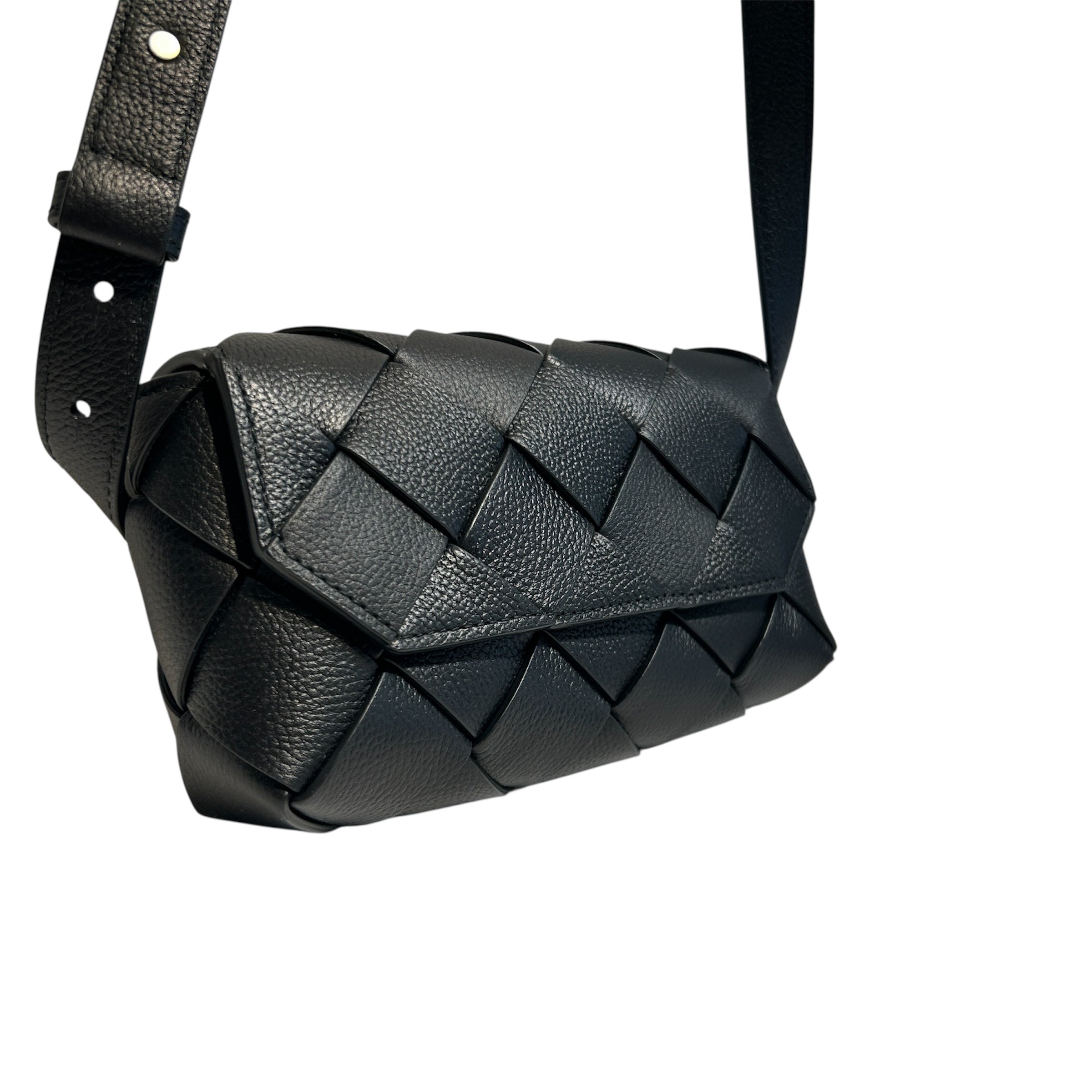 BOTTEGA VENETA/Fanny Pack/Leather/BLK/Intrecciato Diago Belt Bag view 6