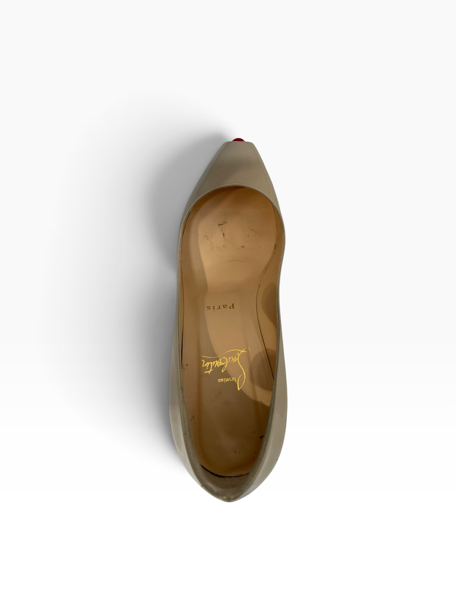 Christian Louboutin/Heels/EU 39/Leather/BEG/Peep Toe Pumps view 3