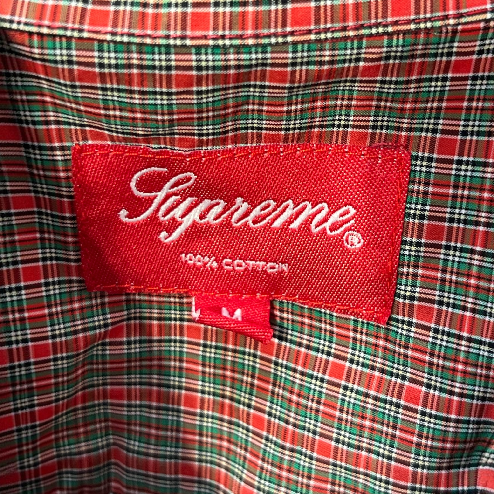 Supreme/SS Shirt/M/Cotton/MLT/Plaid/RED GREEN WHITE view 3