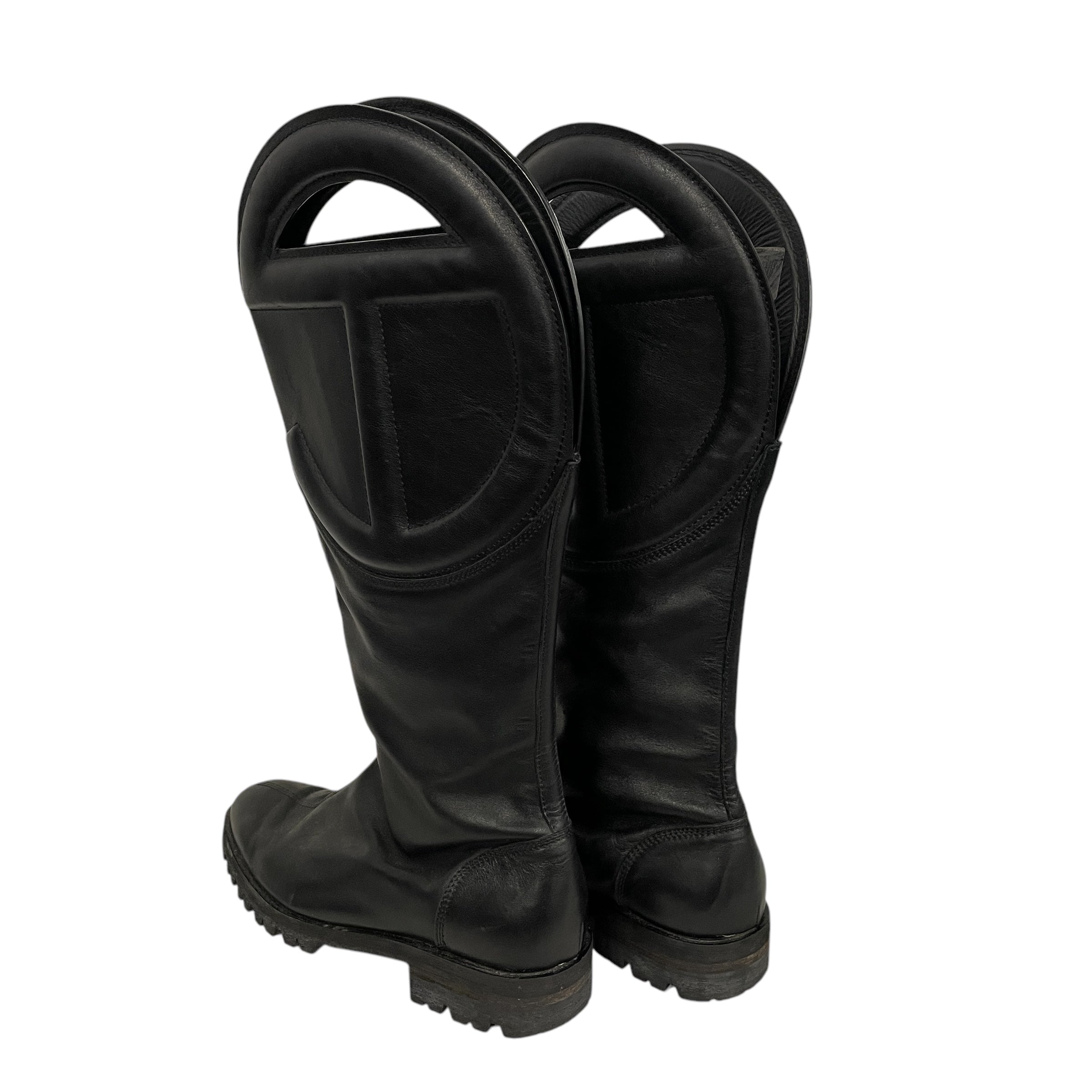Telfar/Western Boots/EU 39/Leather/BLK/BIKER LOGO MOLD view 2