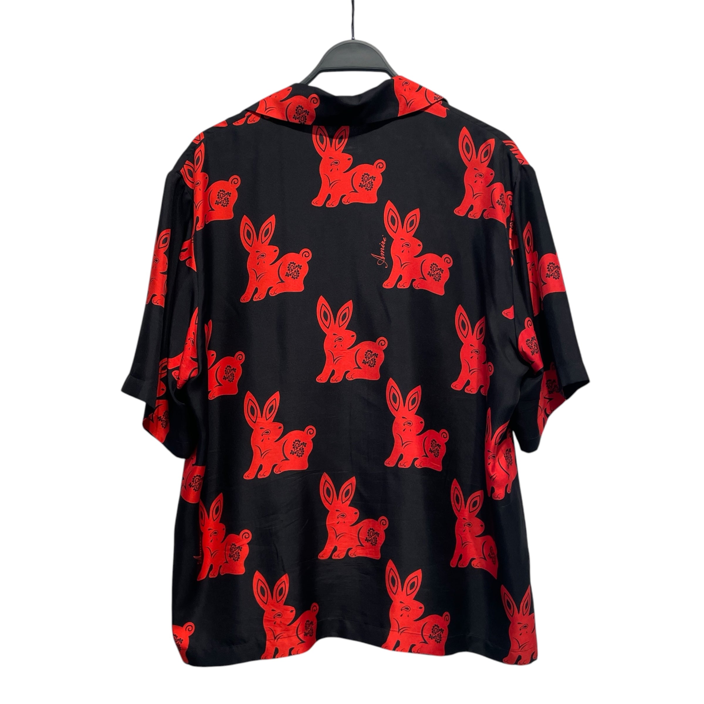 AMIRI/SS Shirt/XL/Tencel/BLK/All Over Print/Red Rabbit Bowling Shirt view 2