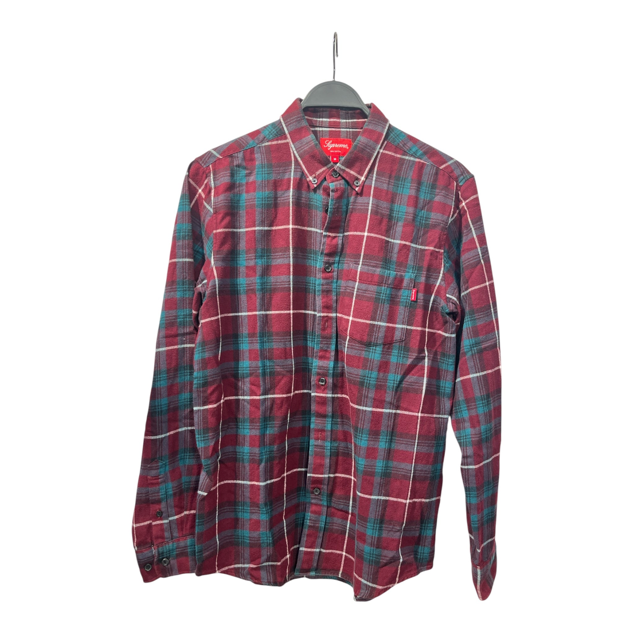 Supreme/LS Shirt/M/Cotton/MLT/Plaid/RED BASE BLUE WHITE LINES view 1