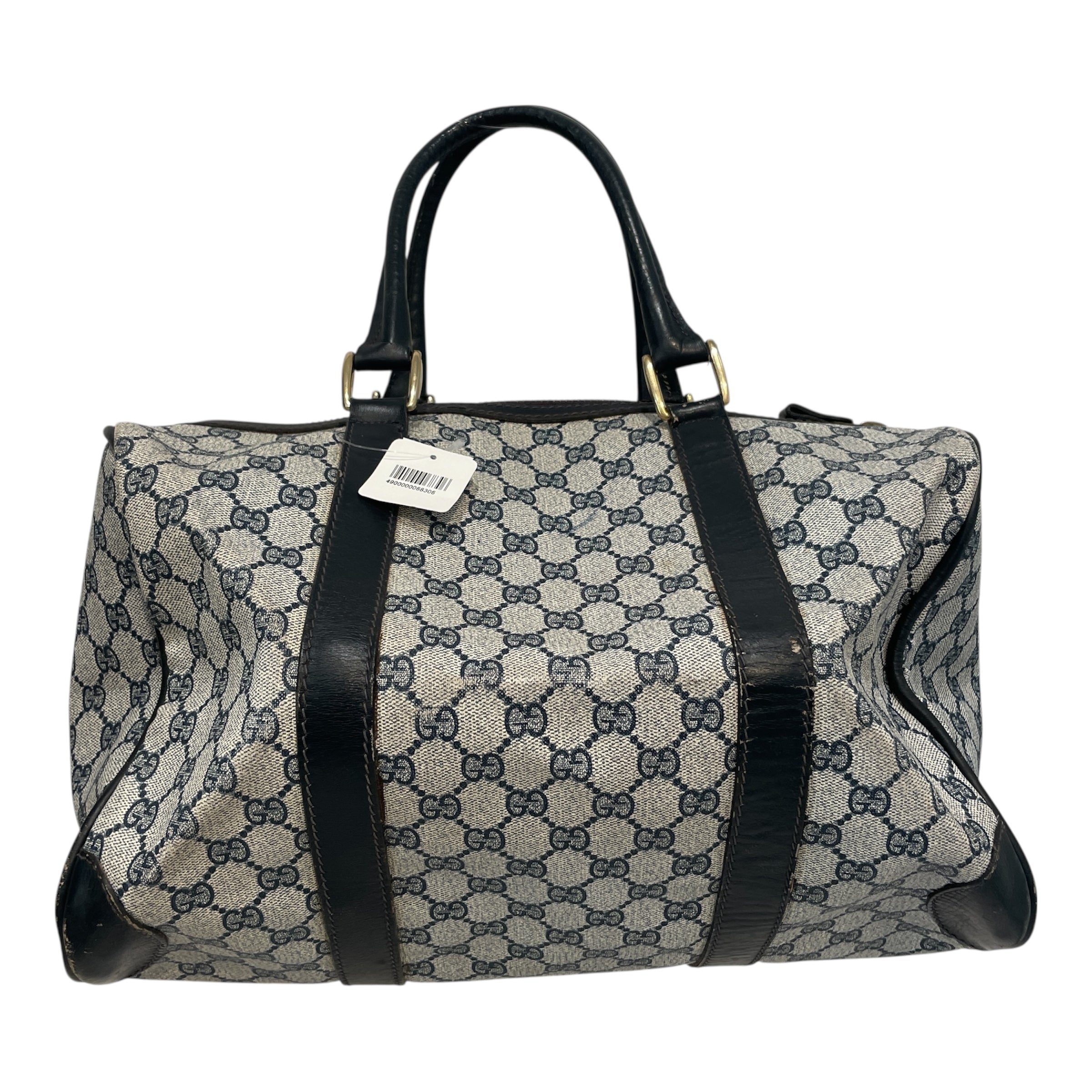 GUCCI/Boston Bag/Monogram/Leather/NVY/Vintage GG Monogram view 1