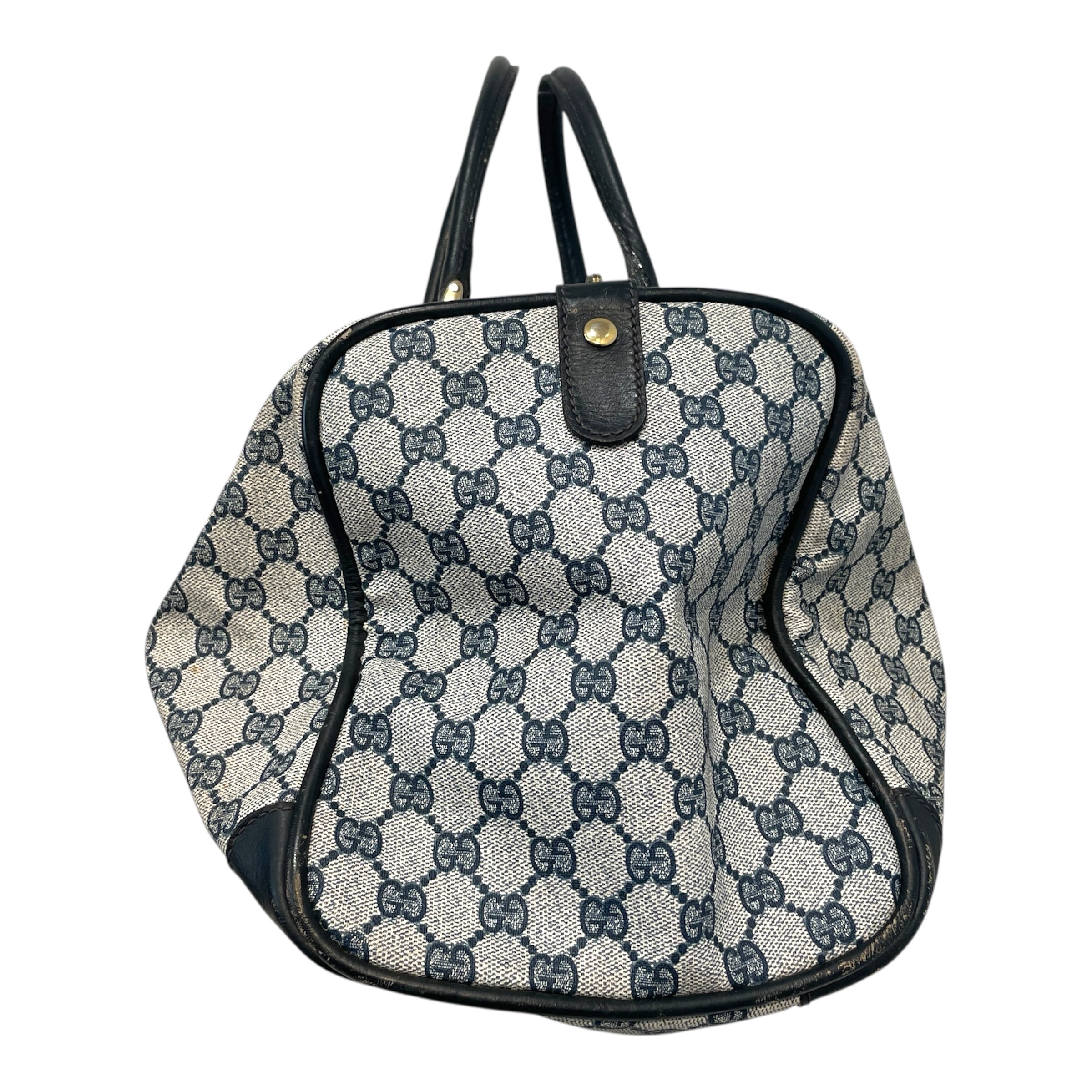 GUCCI/Boston Bag/Monogram/Leather/NVY/Vintage GG Monogram view 3