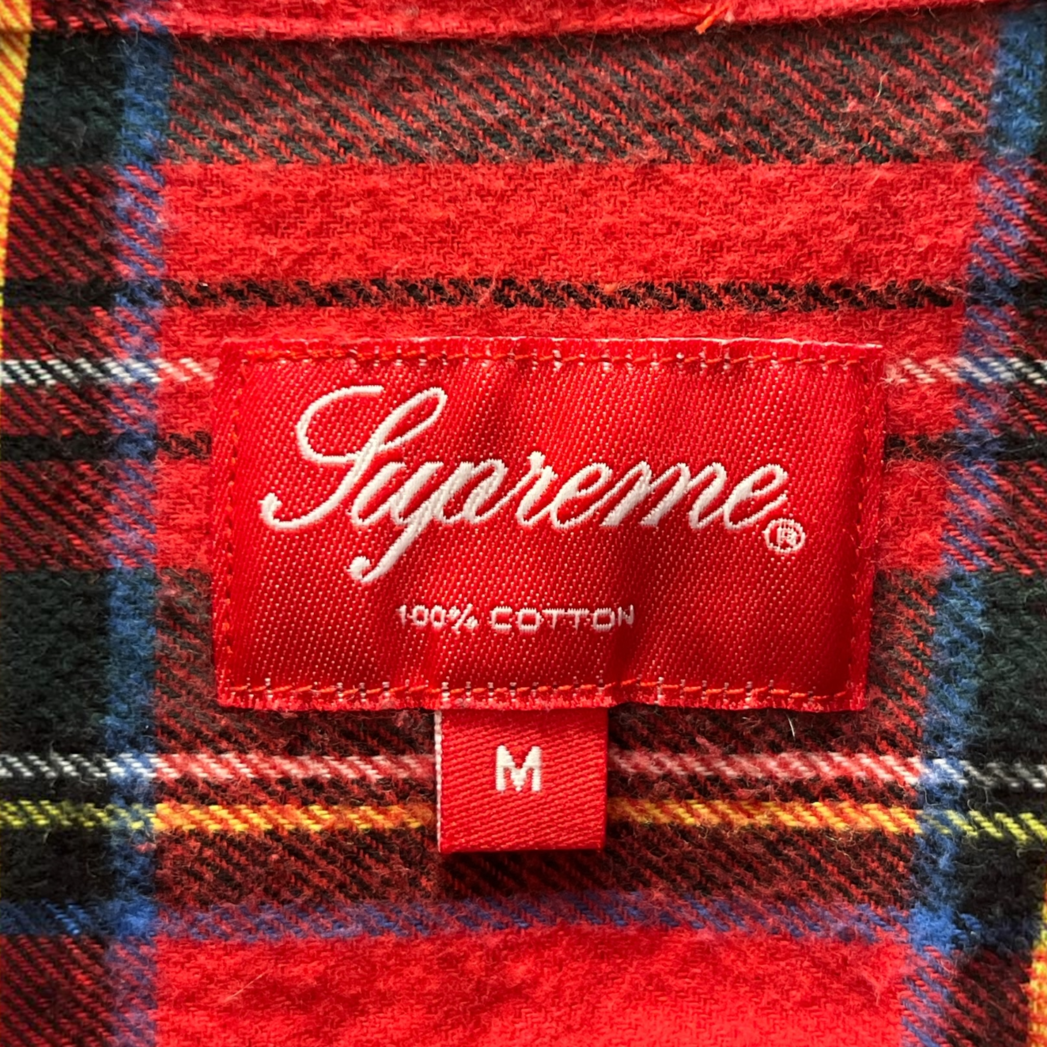 Supreme/LS Shirt/M/Cotton/MLT/Plaid/RED BASE GREEN WHITE YELLOW view 3