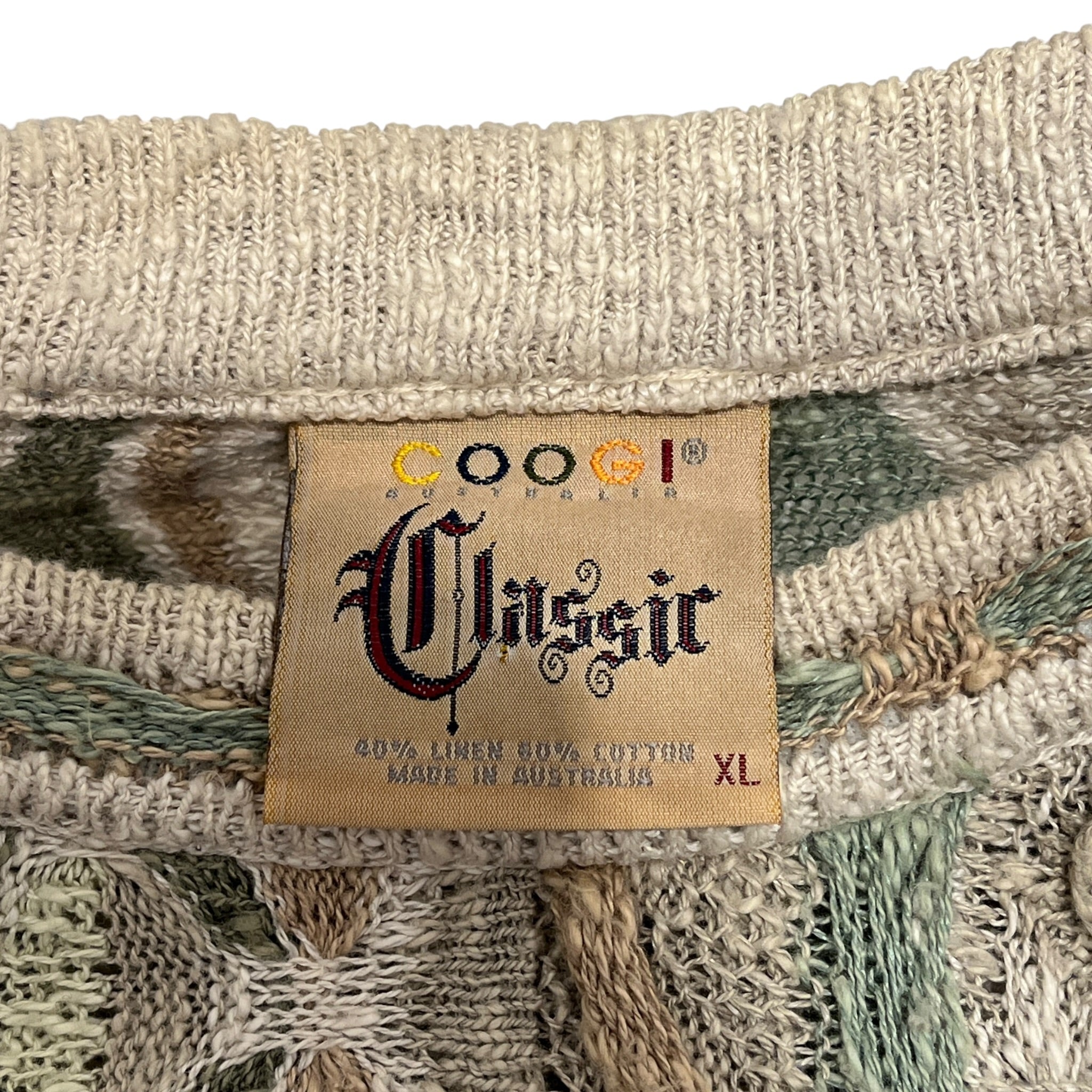 COOGI/Heavy Sweater/XL/Cotton/GRN/BEIGE,GREEN,TAUPE 3D KNITT view 3