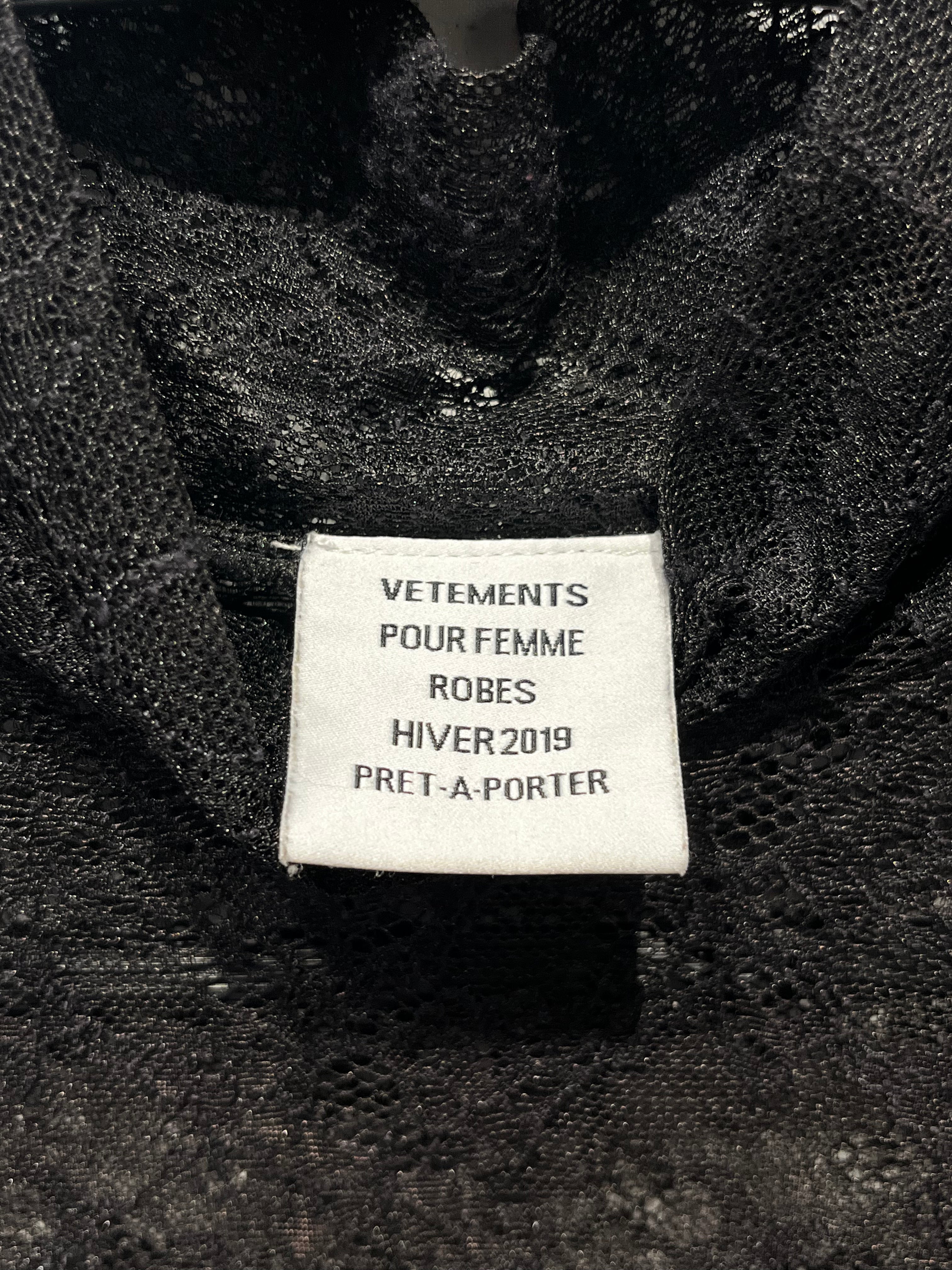 VETEMENTS/LS Blouse/OS/Floral Pattern/Polyester/BLK/GLOVED MESH SHIRT view 3