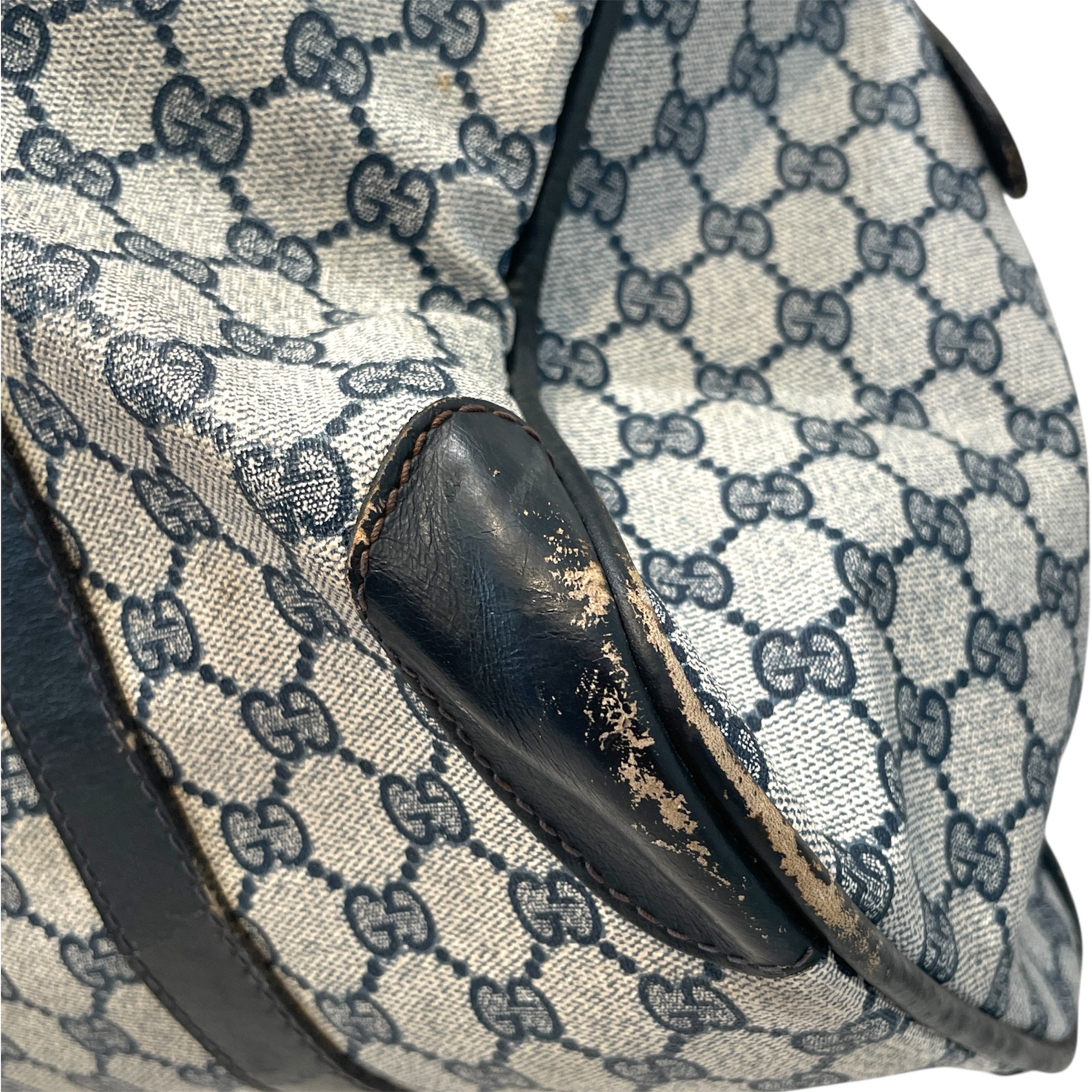 GUCCI/Boston Bag/Monogram/Leather/NVY/Vintage GG Monogram view 8