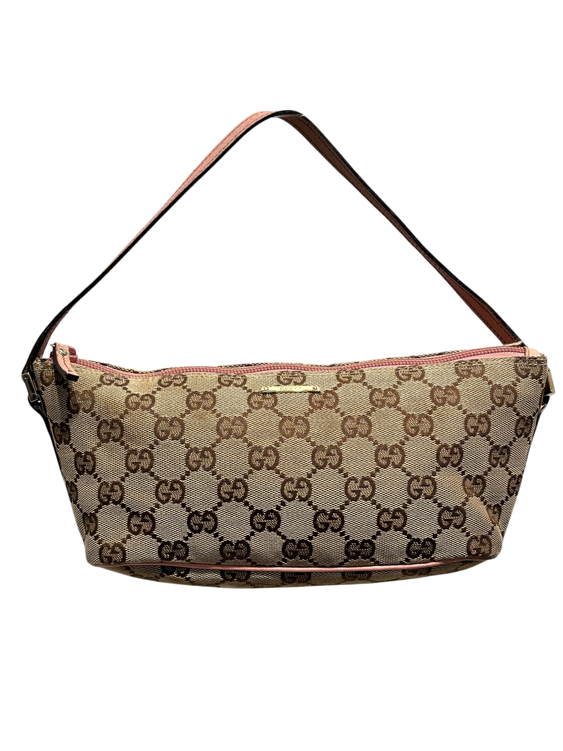 GUCCI/Boston Bag/Cotton/KHK/GG Canvas Boat view 1