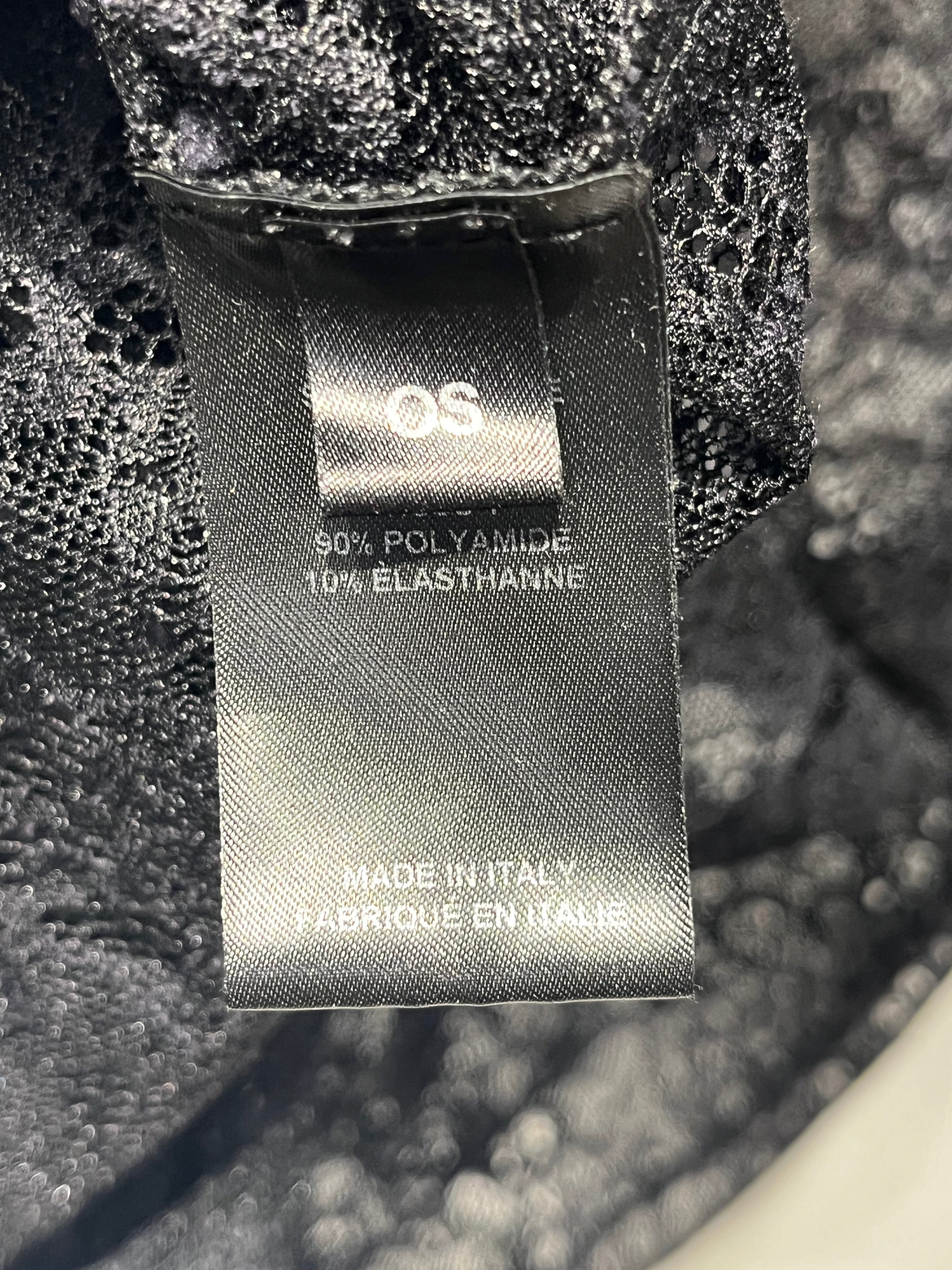 VETEMENTS/LS Blouse/OS/Floral Pattern/Polyester/BLK/GLOVED MESH SHIRT view 4