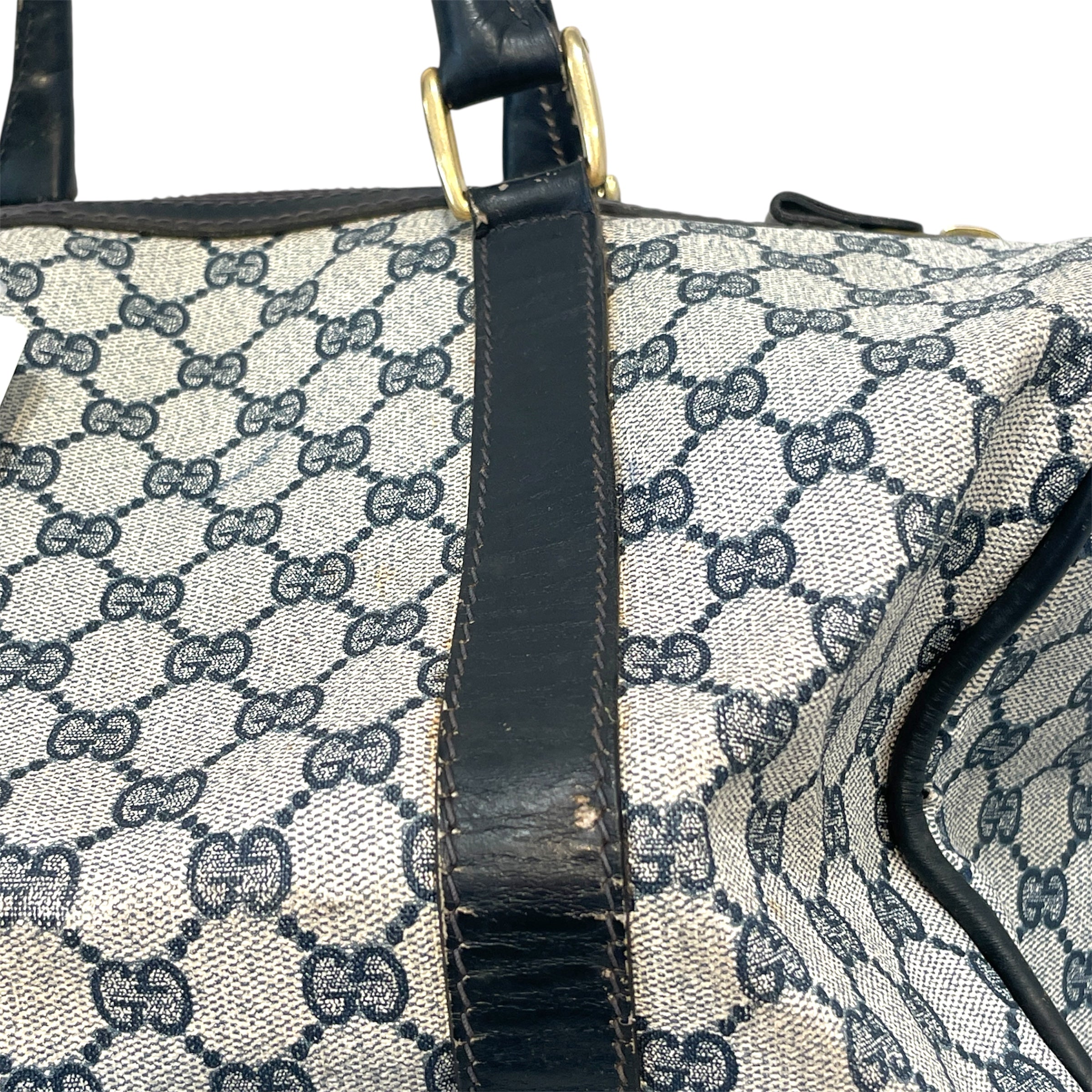 GUCCI/Boston Bag/Monogram/Leather/NVY/Vintage GG Monogram view 6