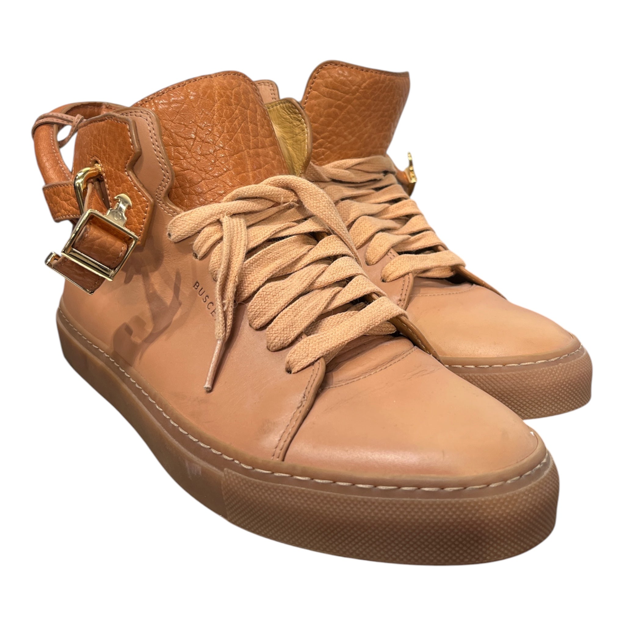 BUSCEMI/Hi-Sneakers/US 10/Leather/ORN/100MM HIGH TOP GOLD PADLOCK view 1