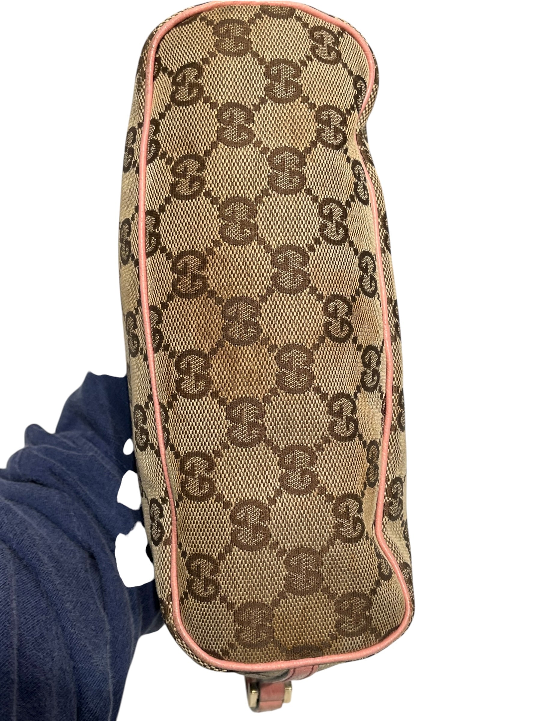 GUCCI/Boston Bag/Cotton/KHK/GG Canvas Boat view 3