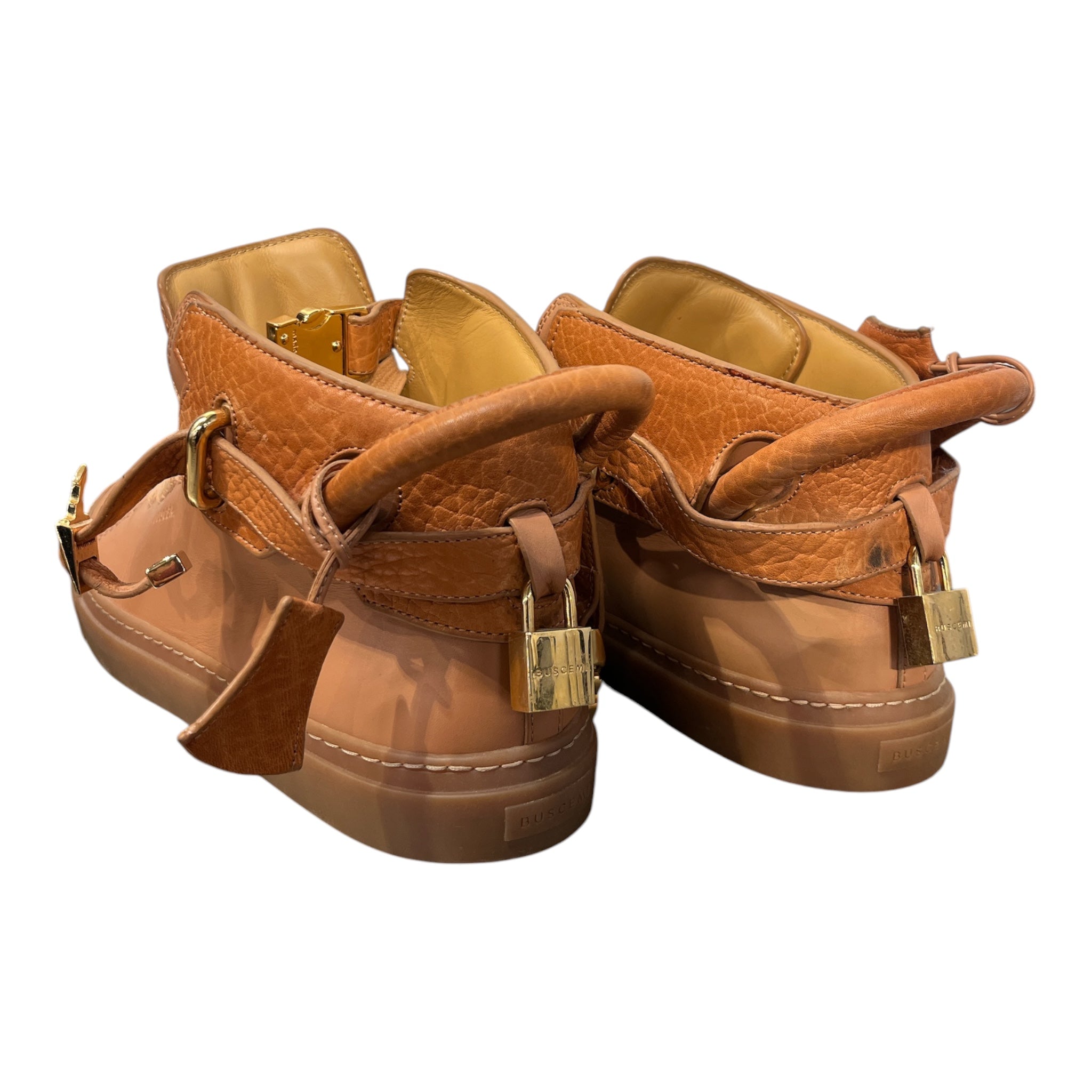 BUSCEMI/Hi-Sneakers/US 10/Leather/ORN/100MM HIGH TOP GOLD PADLOCK view 2