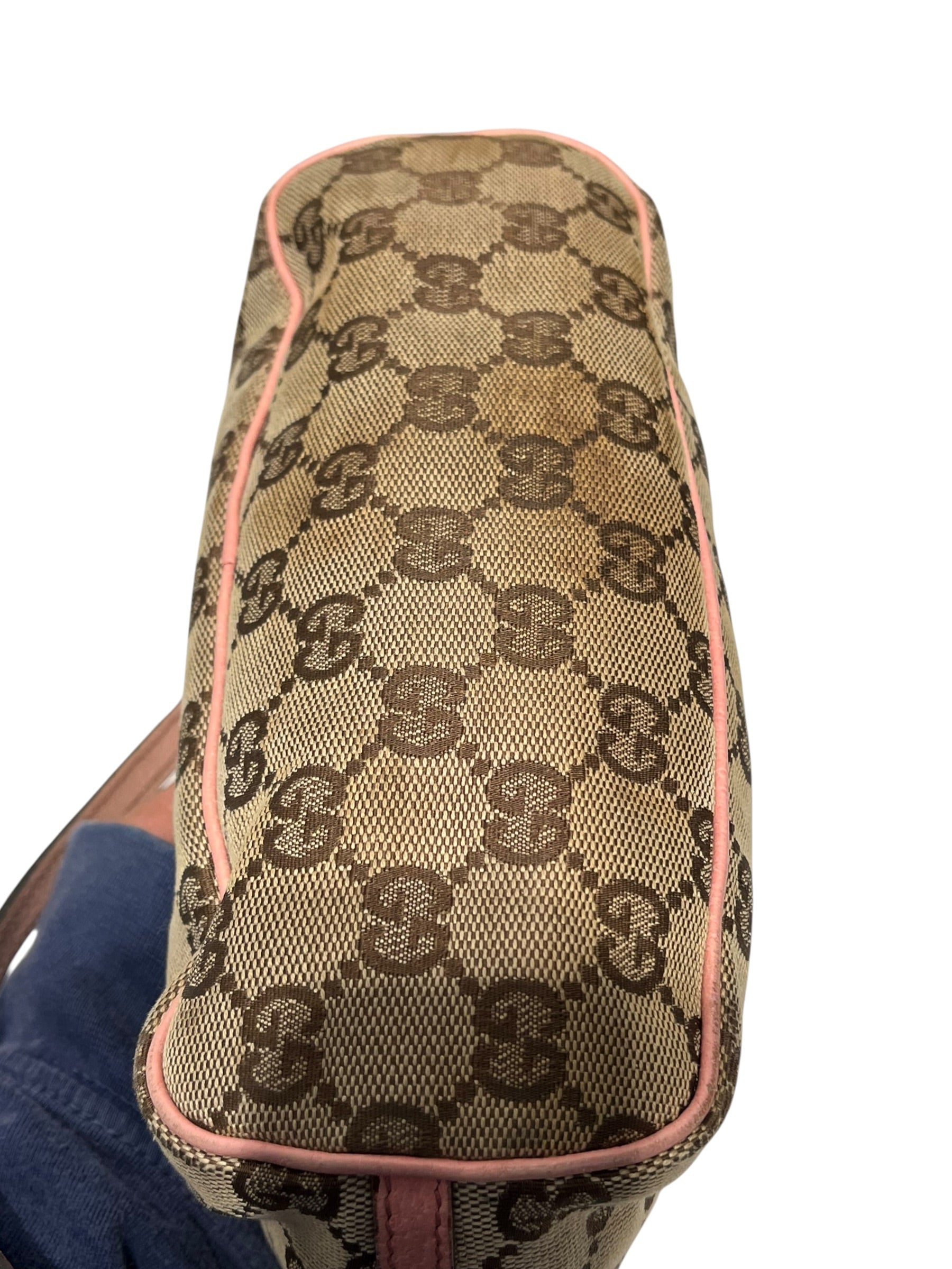 GUCCI/Boston Bag/Cotton/KHK/GG Canvas Boat view 4