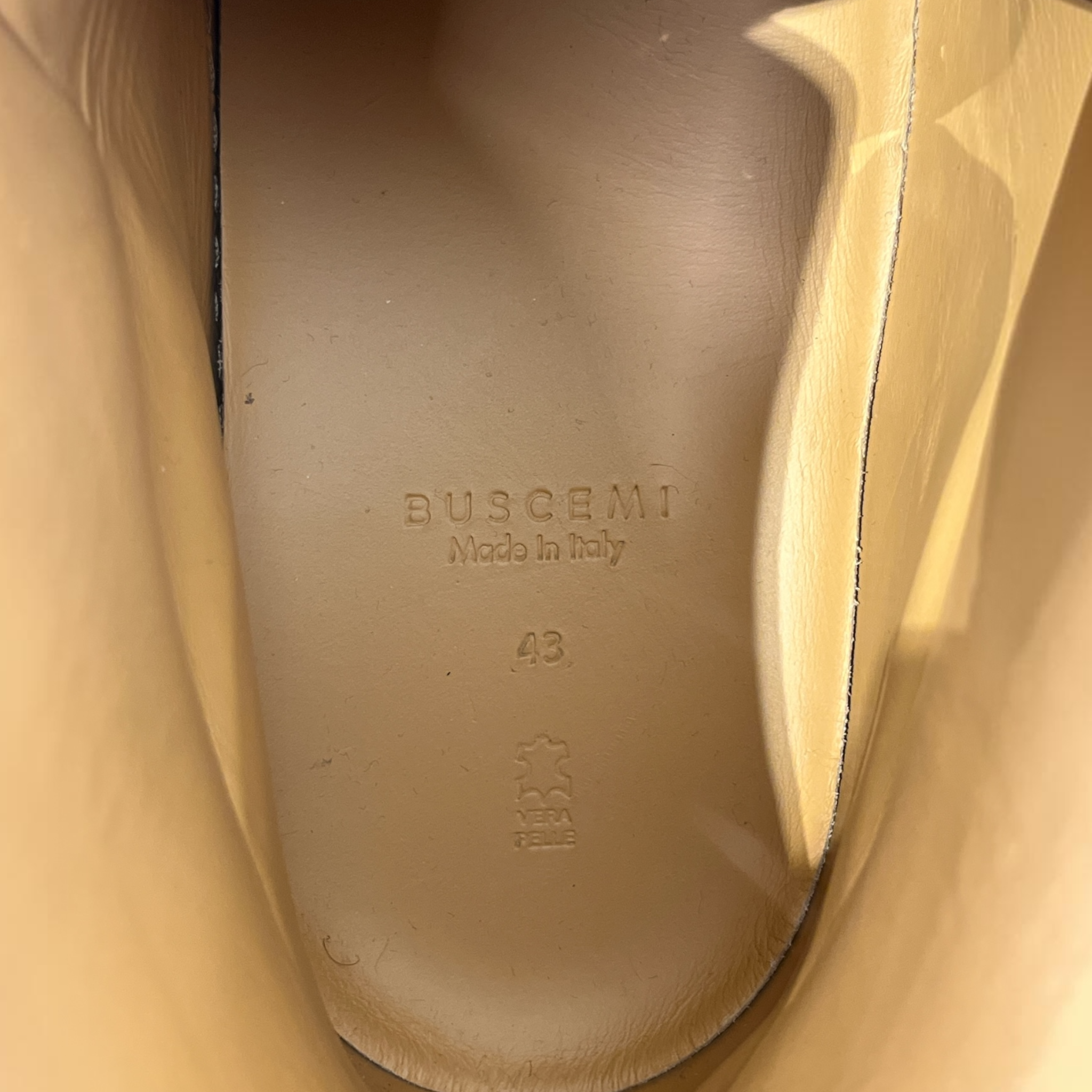 BUSCEMI/Hi-Sneakers/US 10/Leather/ORN/100MM HIGH TOP GOLD PADLOCK view 3