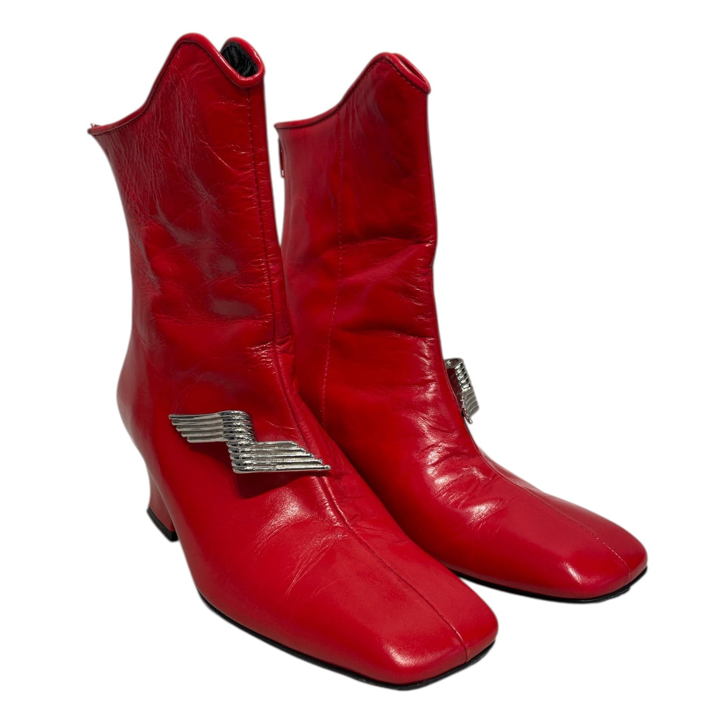 DORATEYMUR/Ankle Boots/EU 36/Leather/RED/METALIC WING EMBELLISHMENT view 1