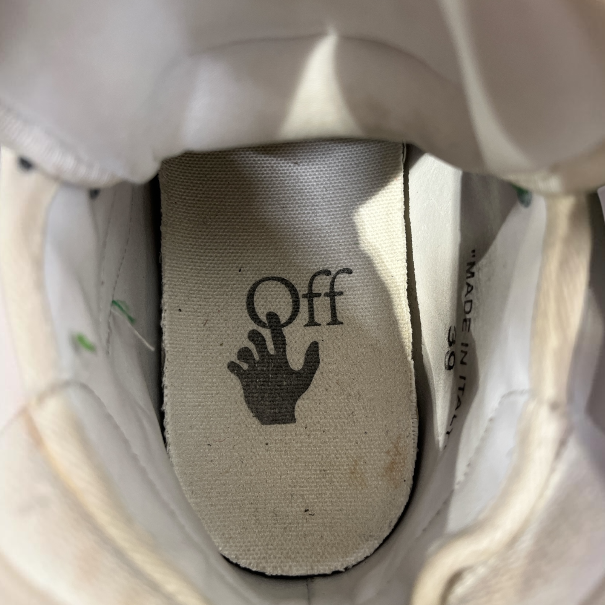 OFF-WHITE/Hi-Sneakers/EU 39/WHT/GREEN LACES view 3
