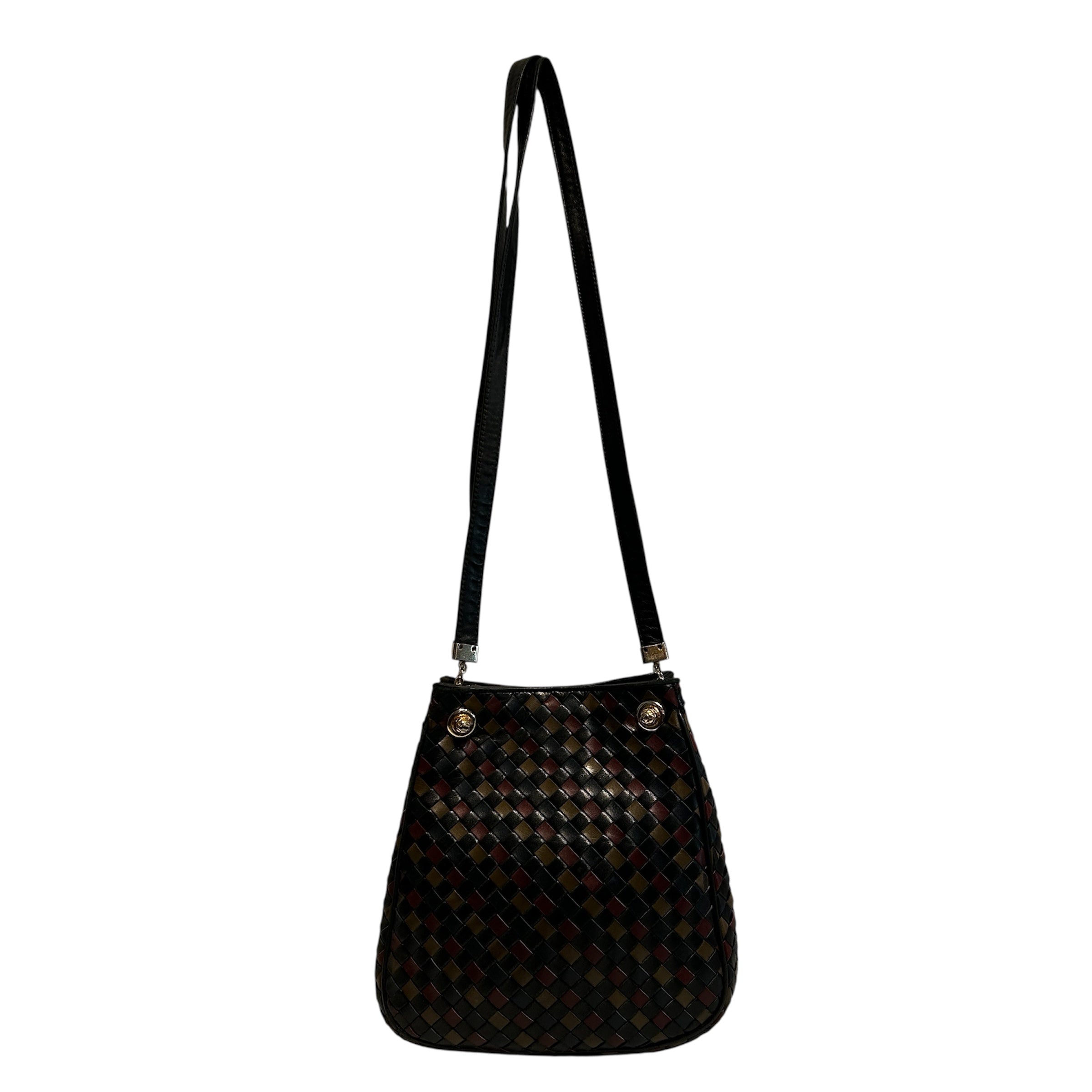 BOTTEGA VENETA/Cross Body Bag/Leather/BLK/intrecciato view 1
