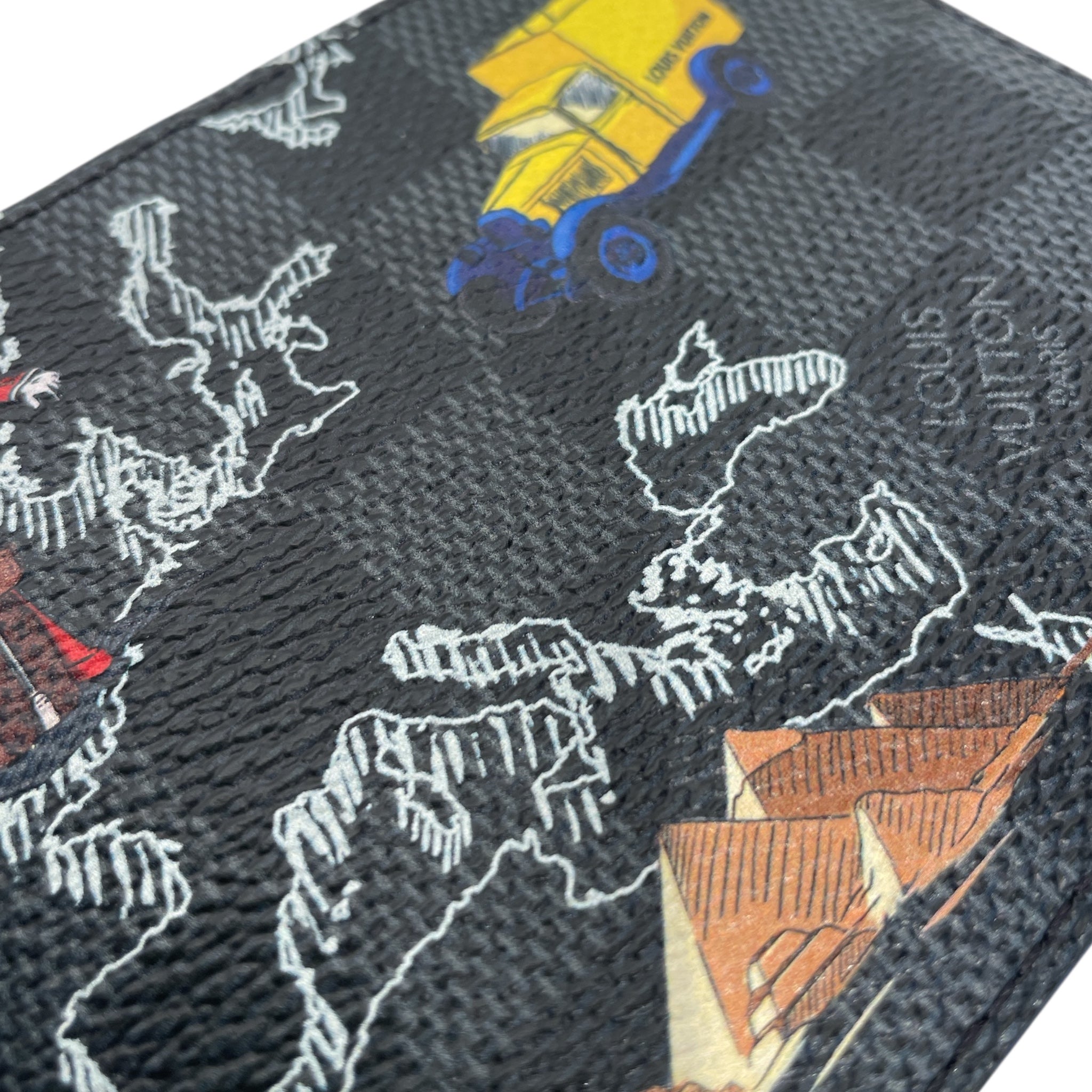 LOUIS VUITTON/Bifold Wallet/All Over Print/Leather/BLK/DAMIER GRAPHITE WORLD MAP view 6
