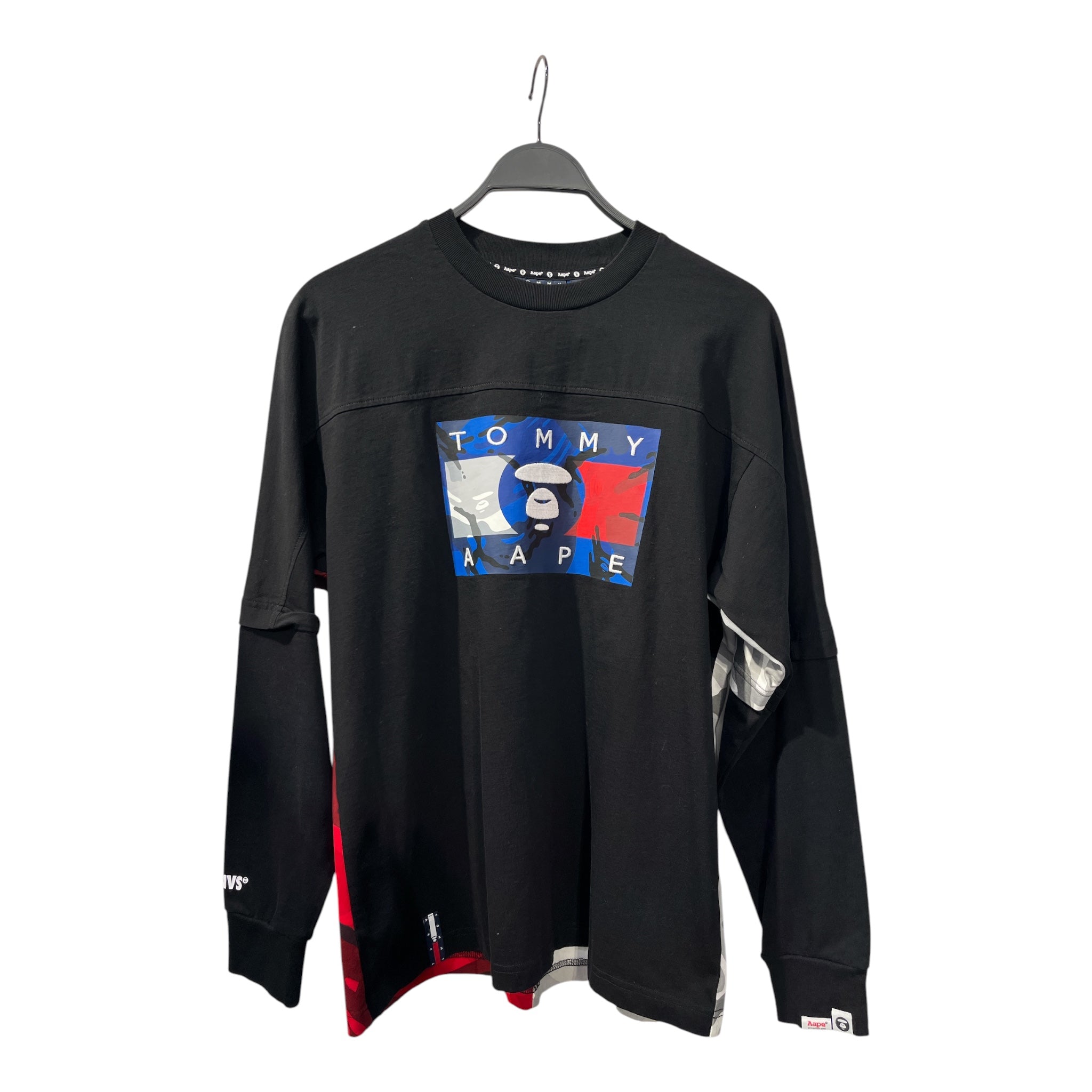 TOMMY HILFIGER/LS T-Shirt/M/Cotton/BLK/AAPE BY BATHING APE view 1