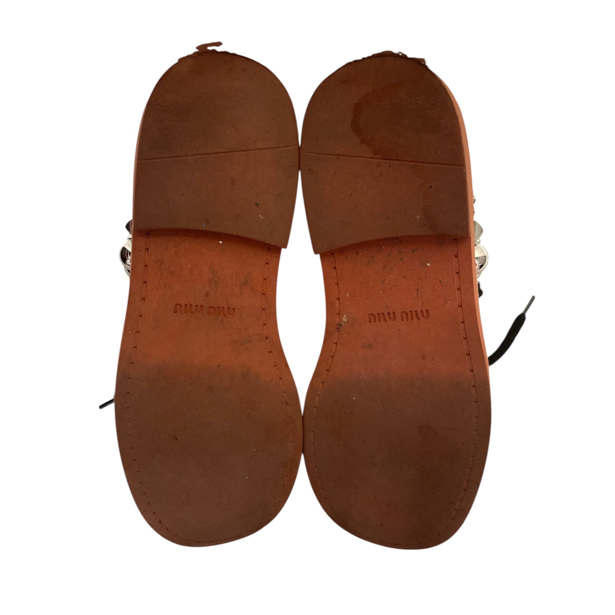MIU MIU/Loafers/US 6.5/Glitter/Leather/NVY/Glitter and hardware view 4