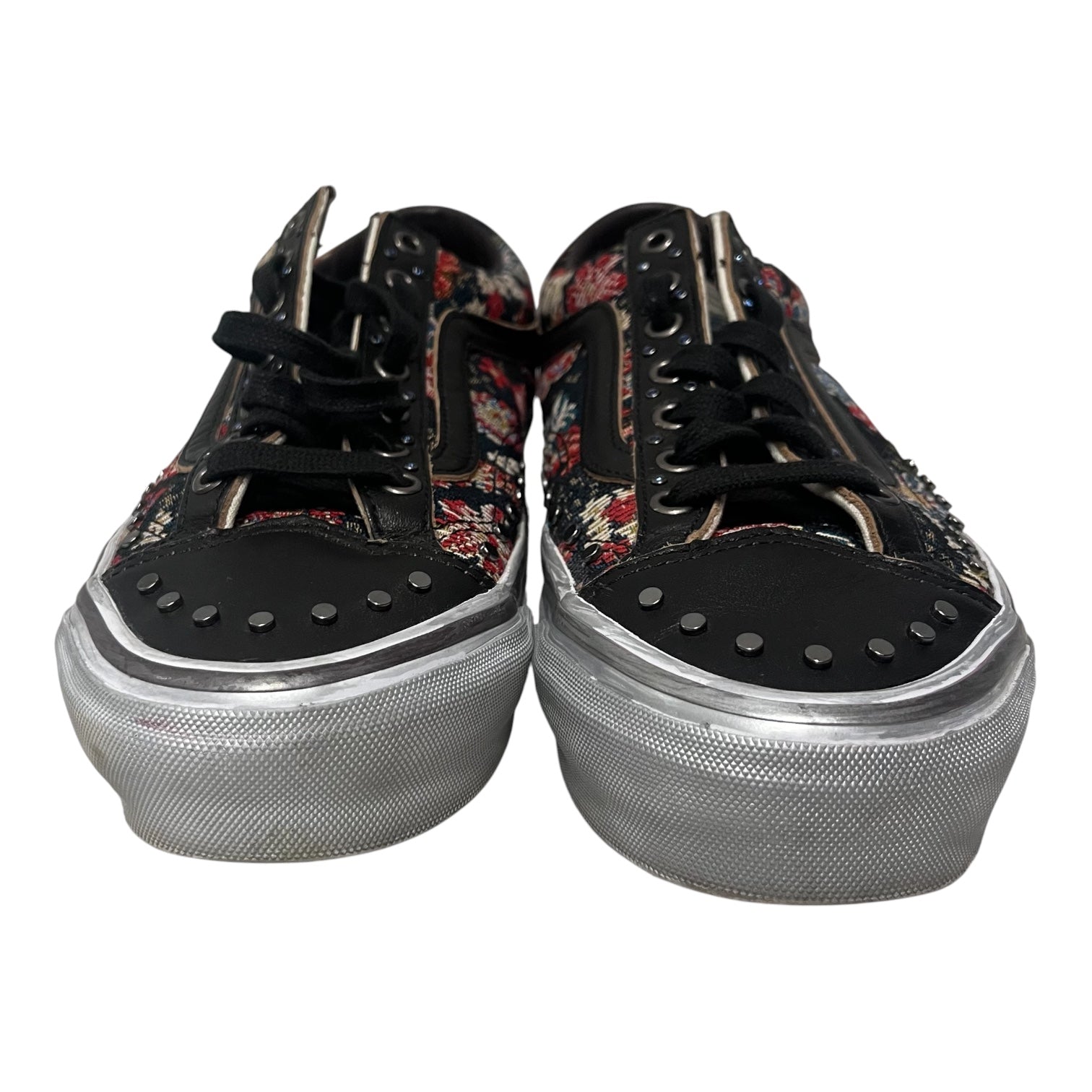 VANS/Low-Sneakers/US 10/Floral Pattern/Cotton/BLK/studded rhinestoned view 1