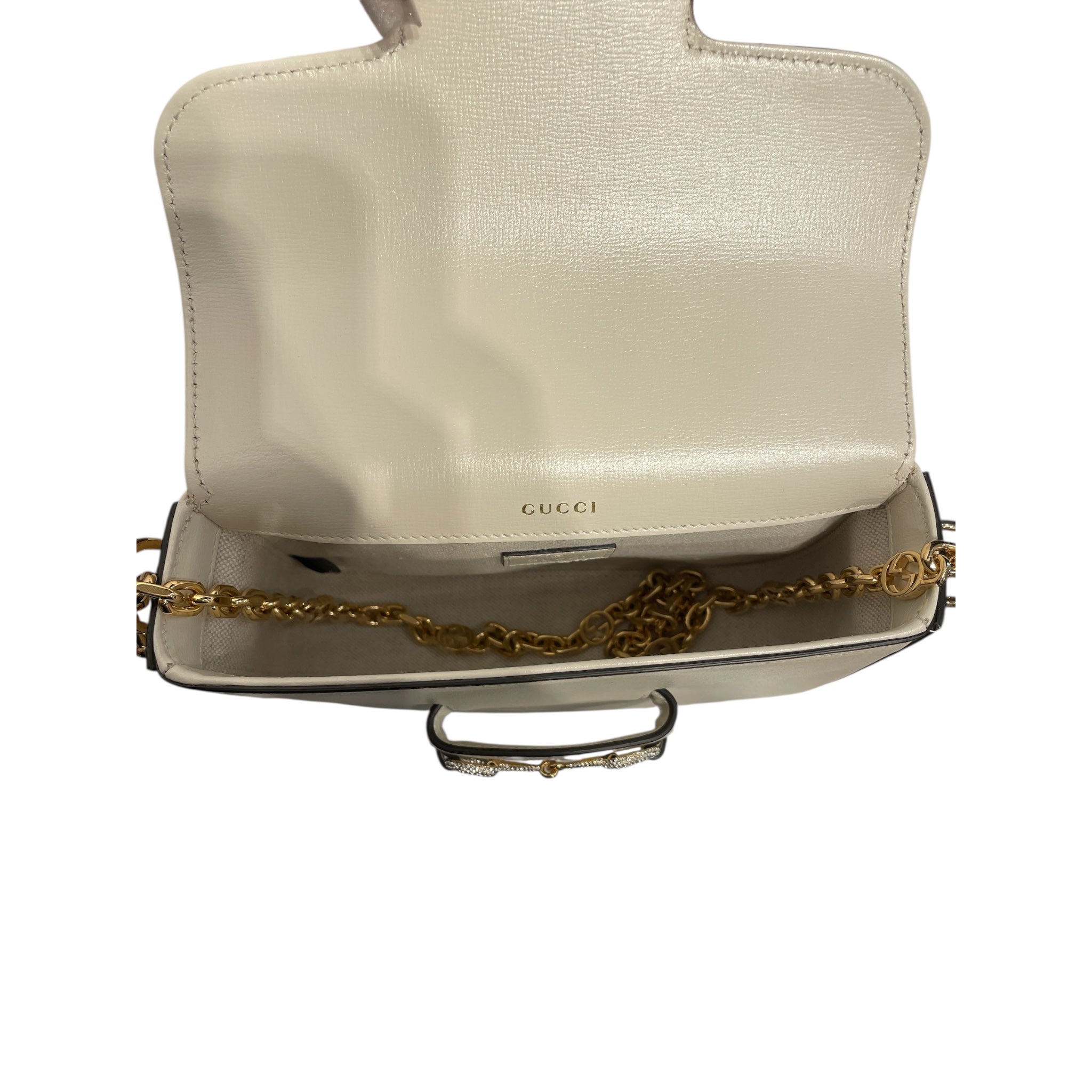 GUCCI/Cross Body Bag/Leather/WHT/HORSEBIT 1955 view 4