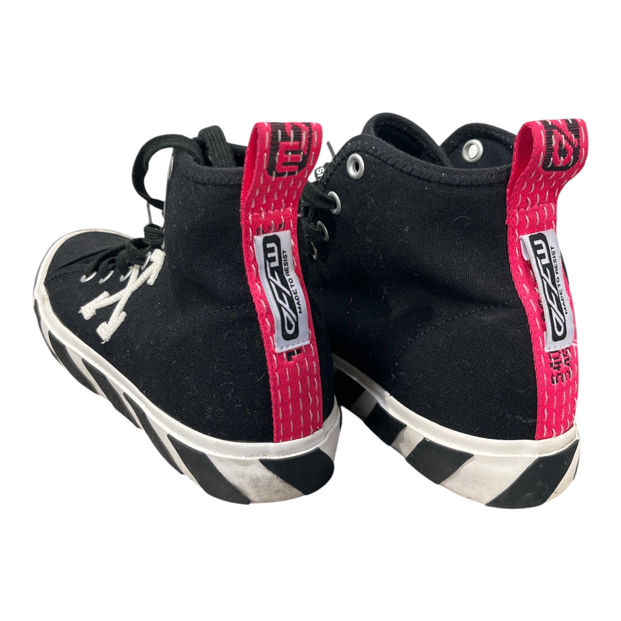 OFF-WHITE/Hi-Sneakers/EU 45/Cotton/BLK/VULCANIZED BLACK WHITE SOLE view 2