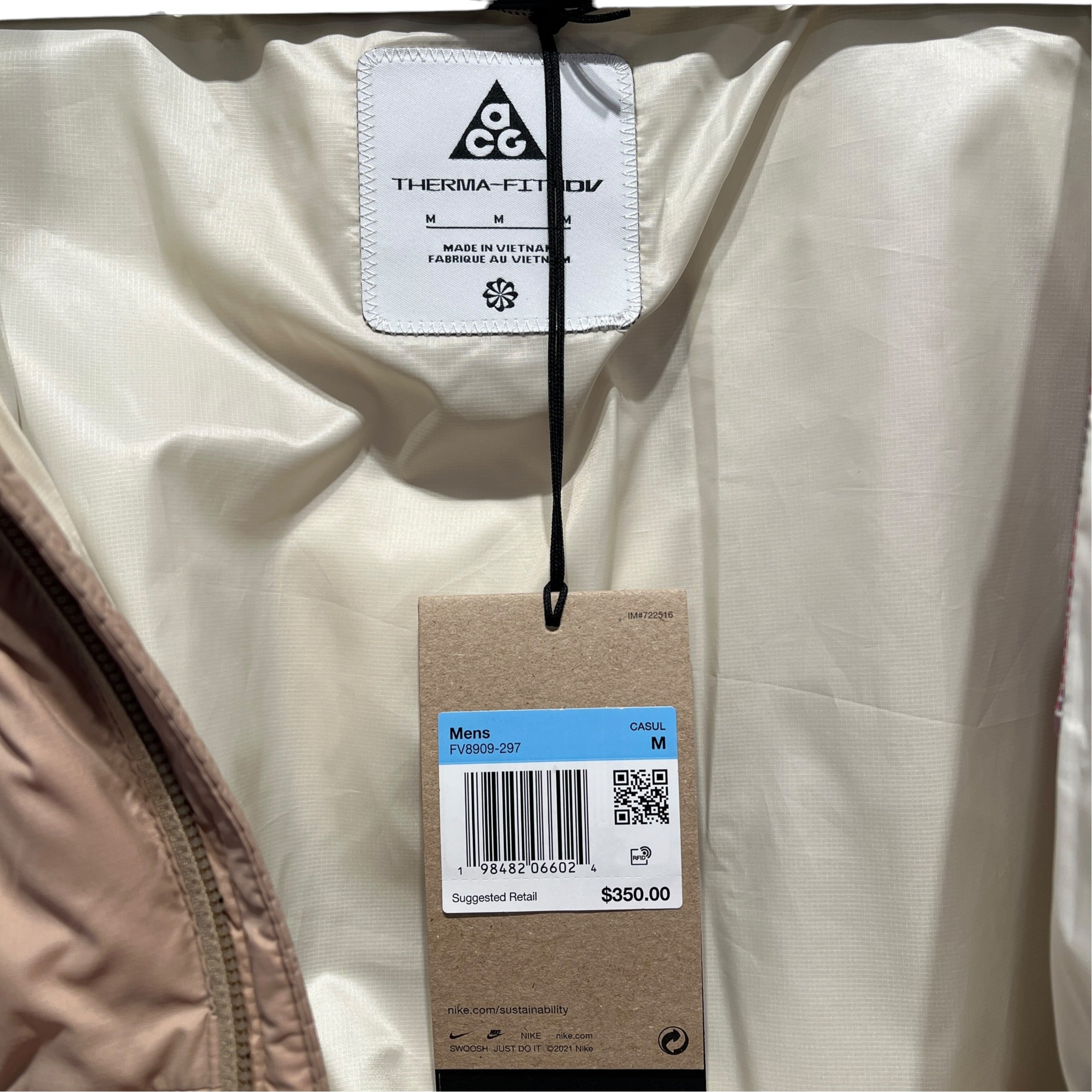 NIKE/Puffer Jkt/M/Nylon/BEG/Lunar Luke Puffer jacket view 3