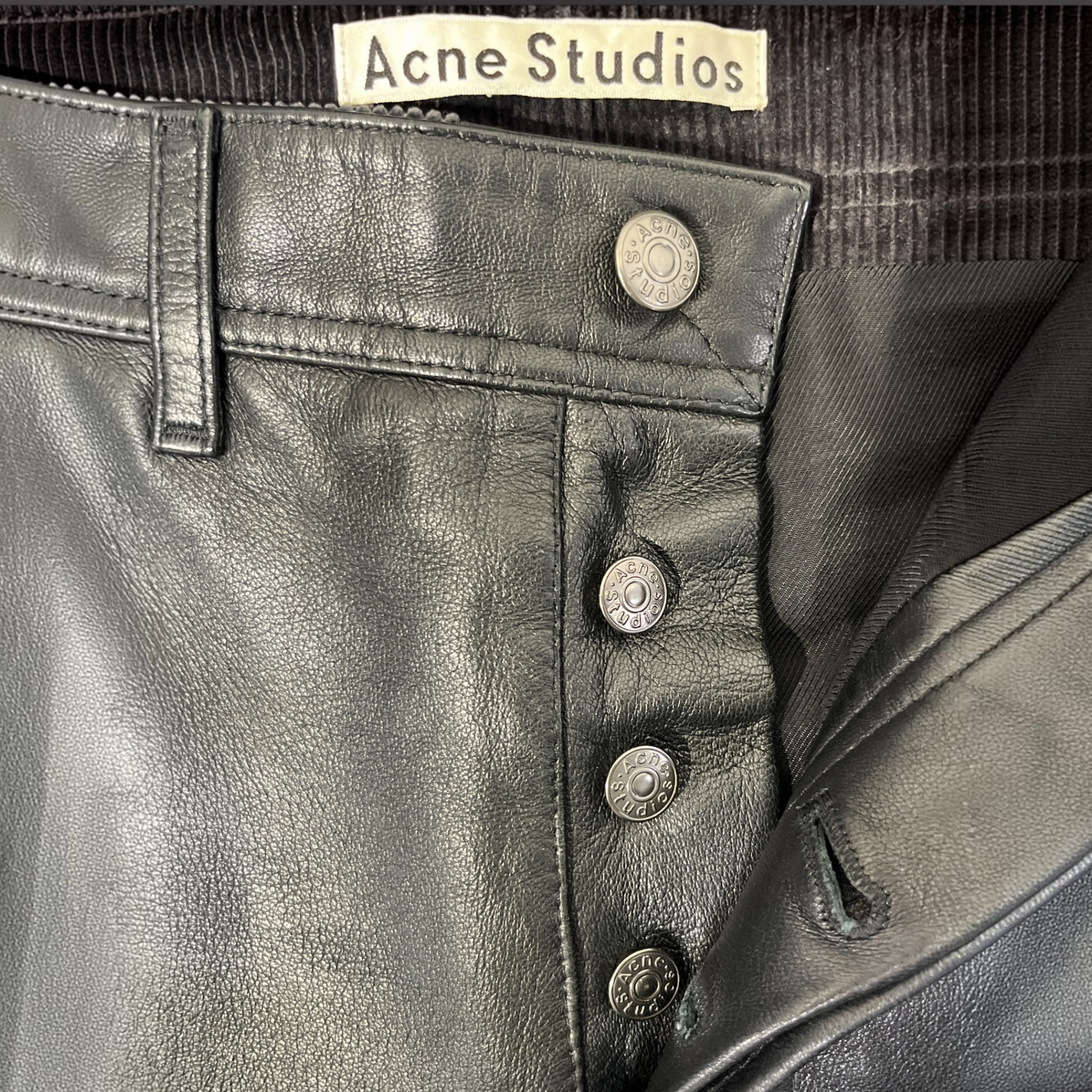 Acne Studios/Pants/48/BLK/LAMB LEATHER JEANS view 3