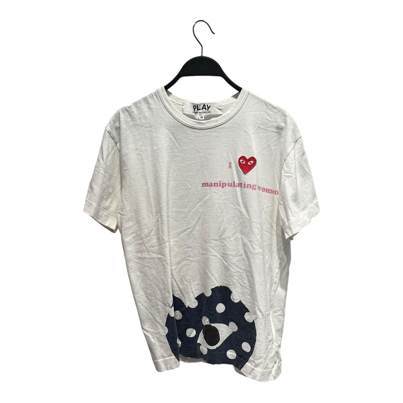 PLAY COMME des GARCONS/T-Shirt/M/Cotton/WHT/Polka Dot/custom/ blue I heart women