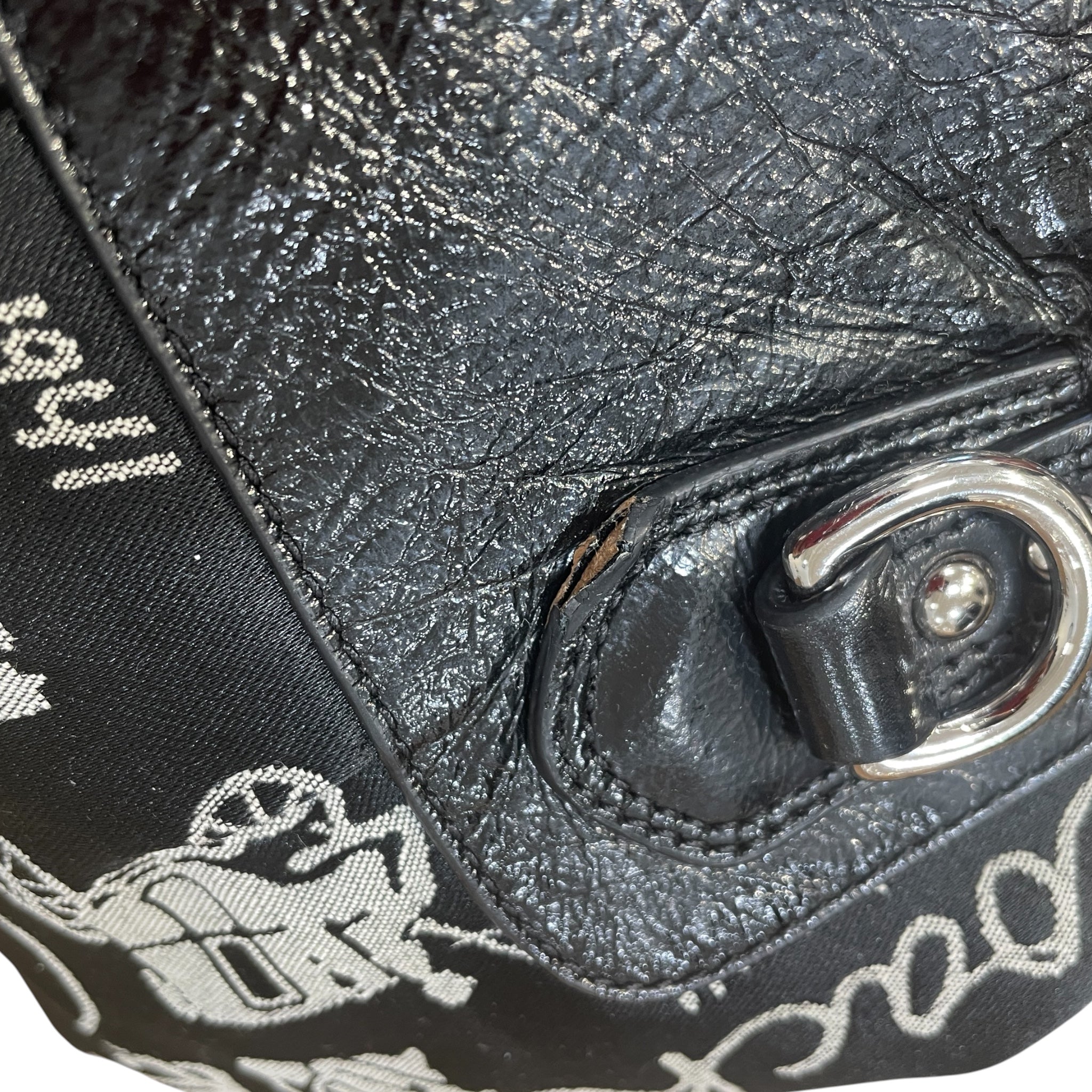 COACH/Hand Bag/Monogram/Cotton/BLK/ASHLEY HORSE & CARRIAGE view 4