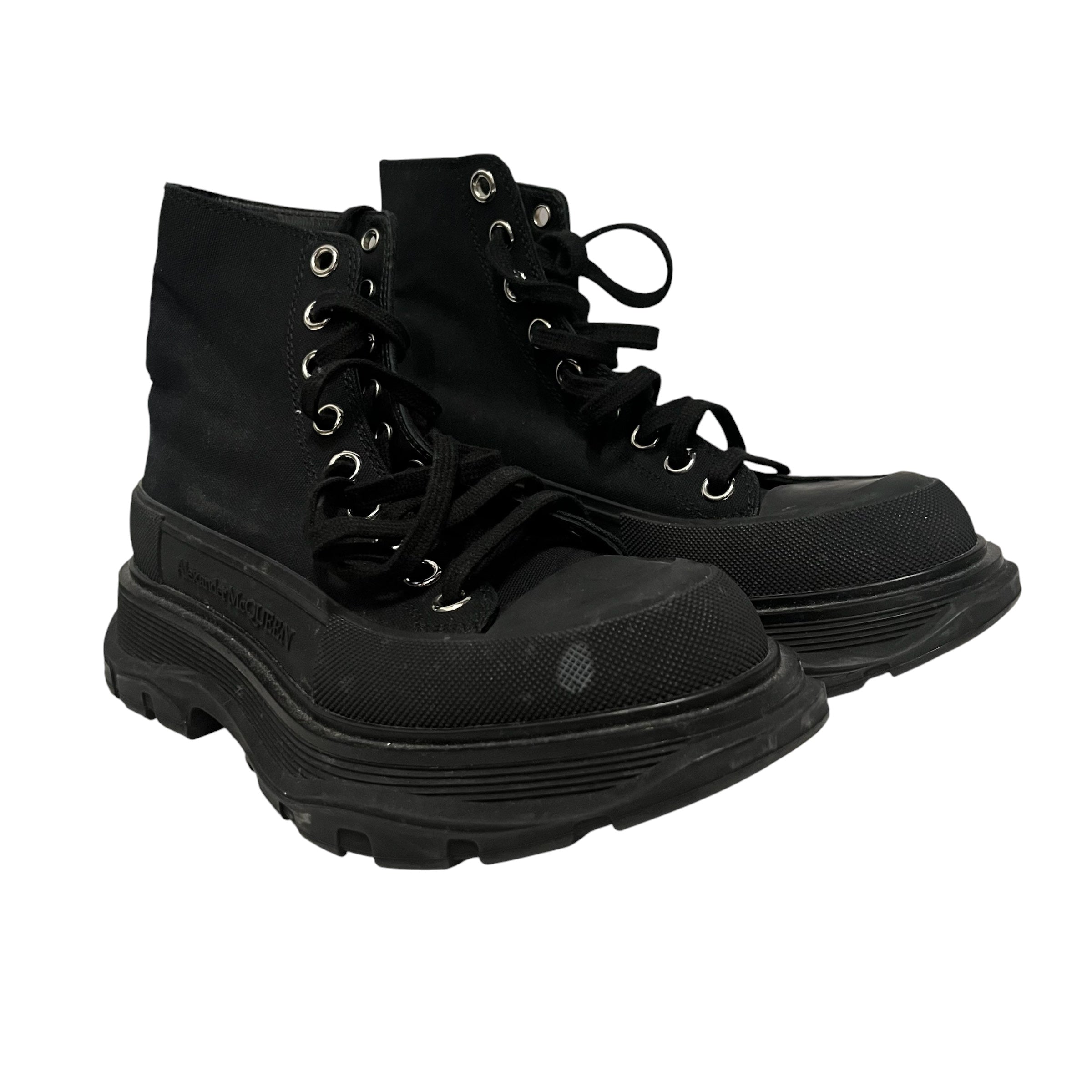 Alexander McQueen/Hi-Sneakers/US 6/Cotton/BLK/Platform/TREAD SLICK view 1