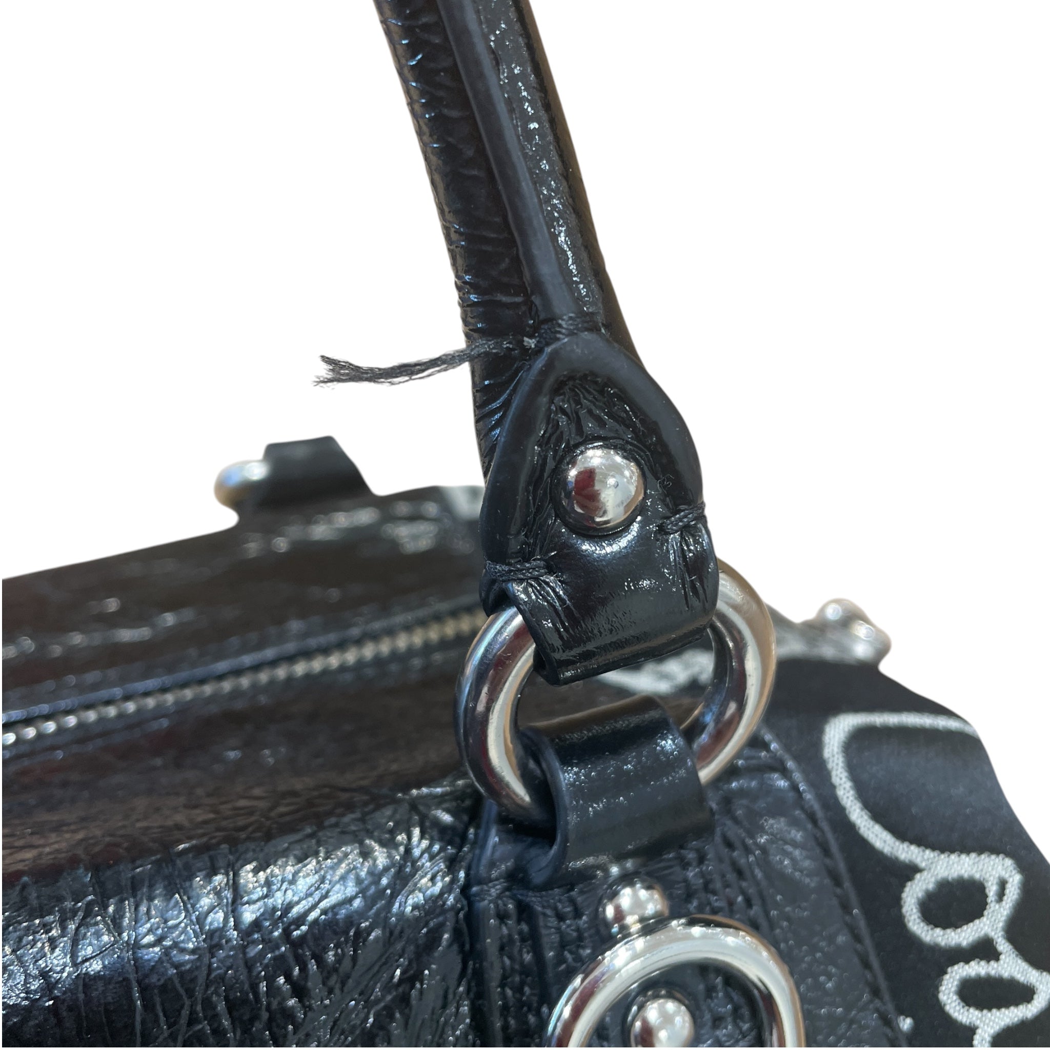 COACH/Hand Bag/Monogram/Cotton/BLK/ASHLEY HORSE & CARRIAGE view 6