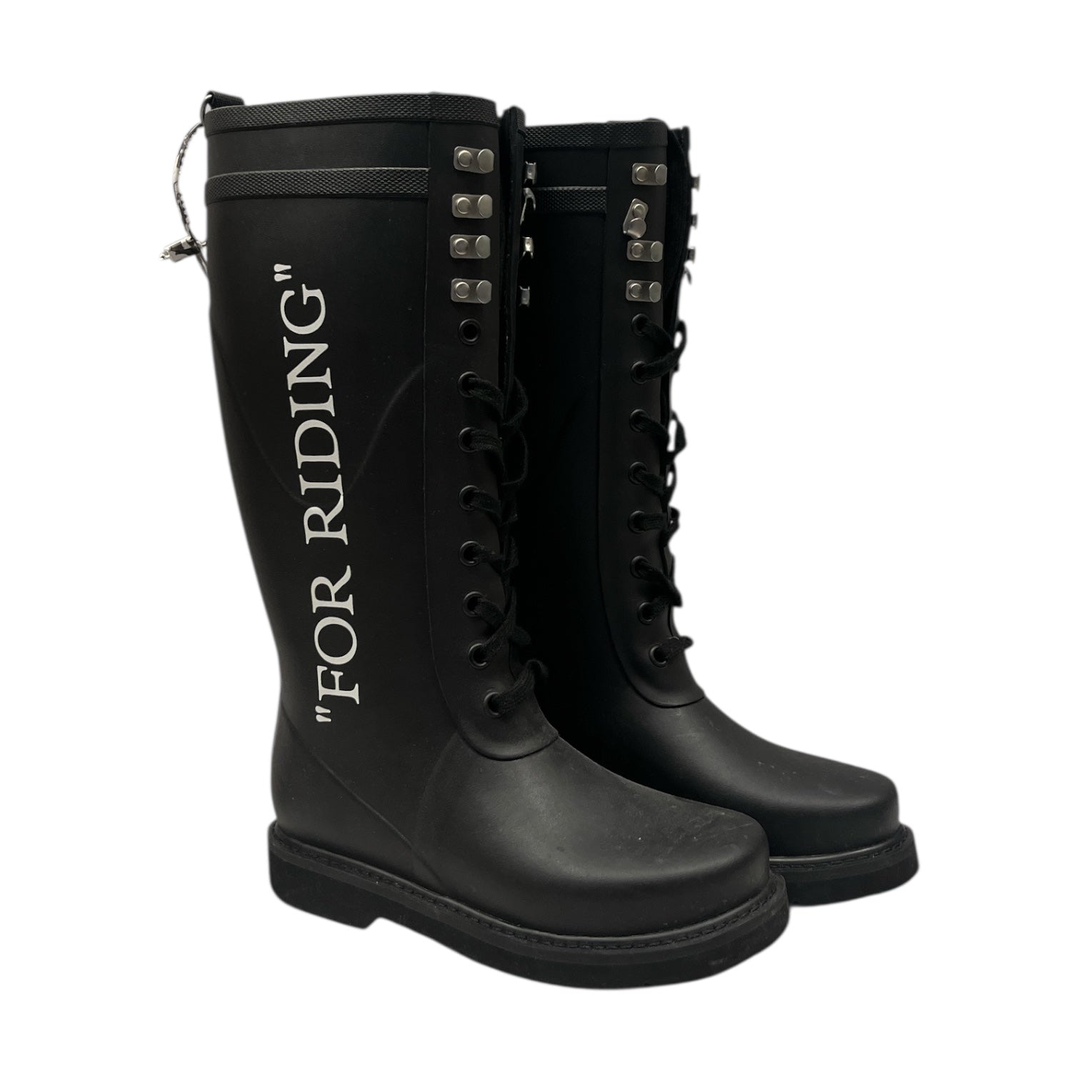 OFF-WHITE/Rain Boots/EU 38/BLK/for riding view 1