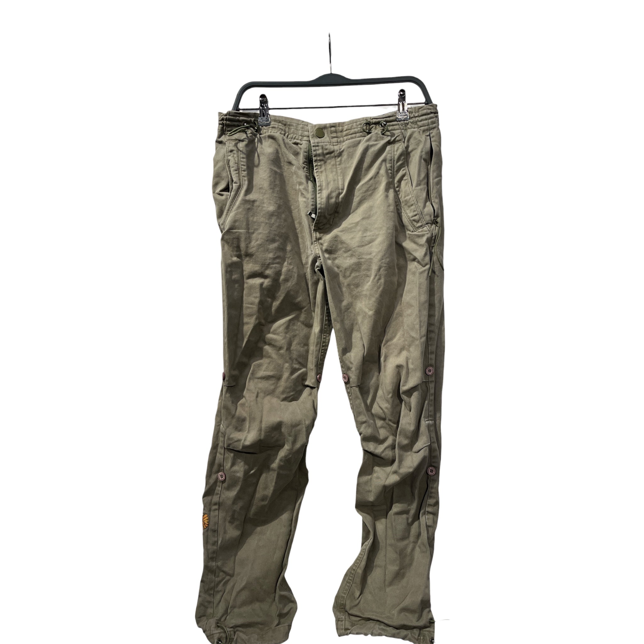 MAHARISHI/Cargo Pants/M/Cotton/KHK/Graphic/BUTTON DETAILS FLORAL STITCH view 1
