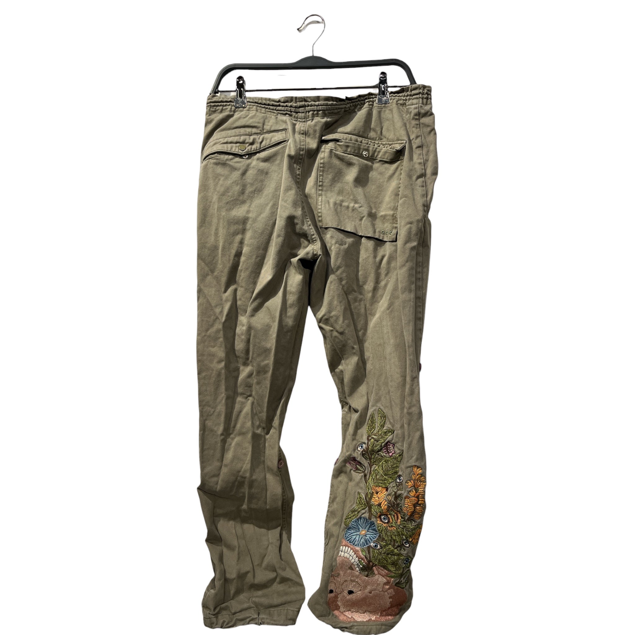 MAHARISHI/Cargo Pants/M/Cotton/KHK/Graphic/BUTTON DETAILS FLORAL STITCH view 2