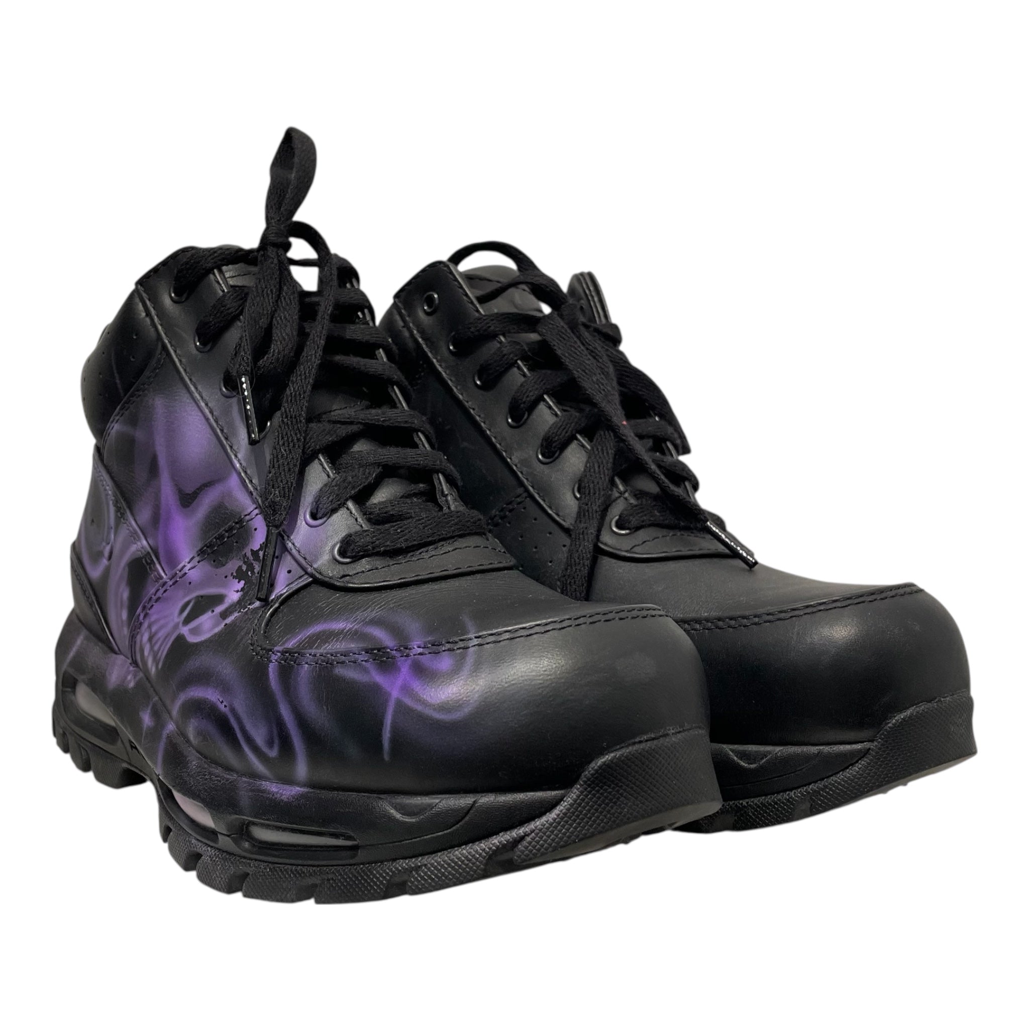 NIKE ACG/Hi-Sneakers/US 8/Leather/BLK/skull airbrush view 1