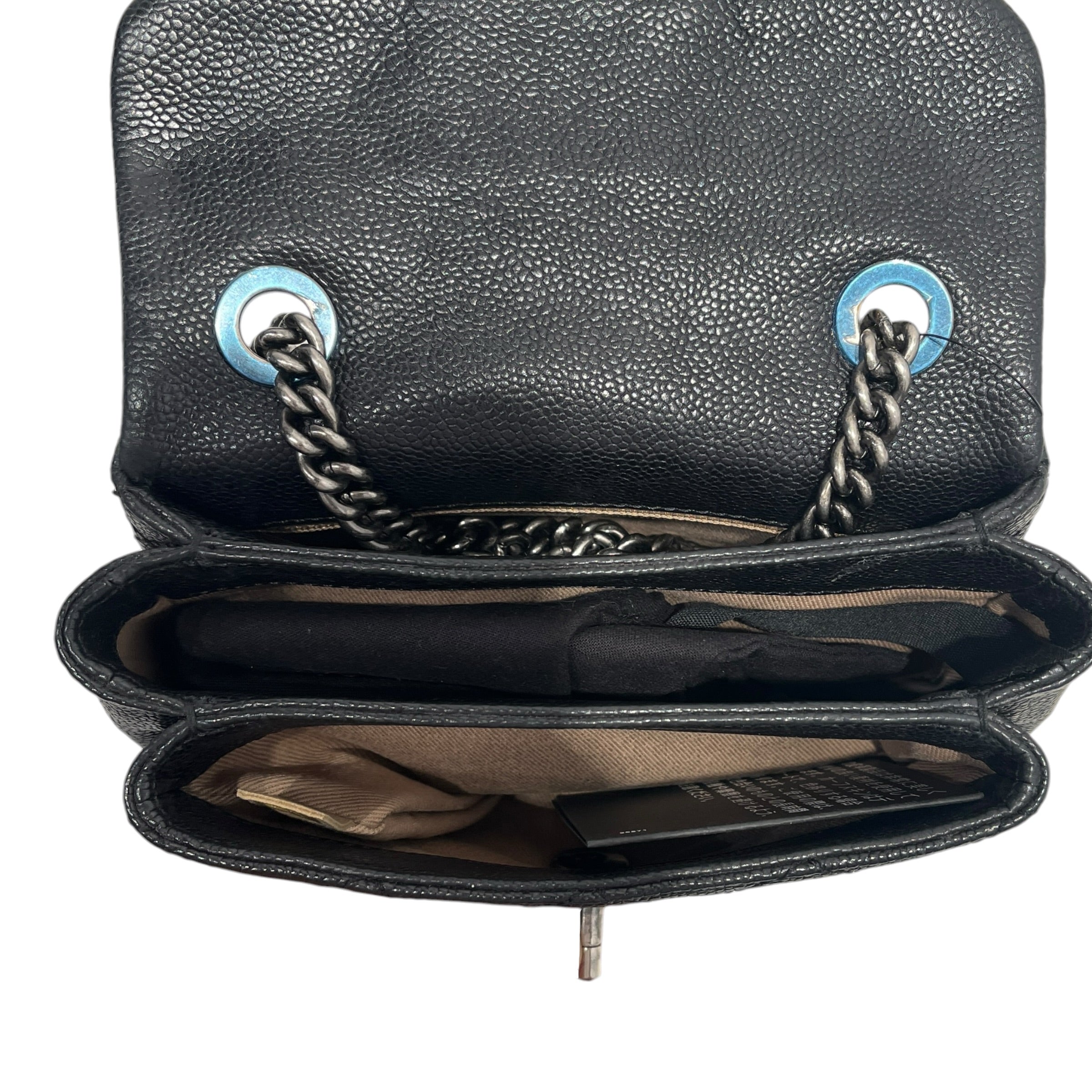 CHANEL/Cross Body Bag/Leather/BLK/MINI SIMPLY CC flap bag view 4