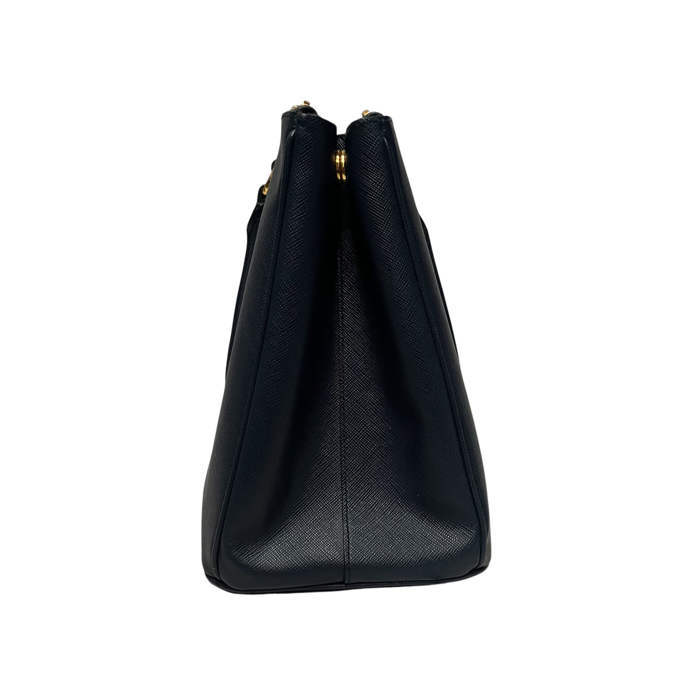 PRADA/Cross Body Bag/Leather/CRM/saffiano double zip view 3