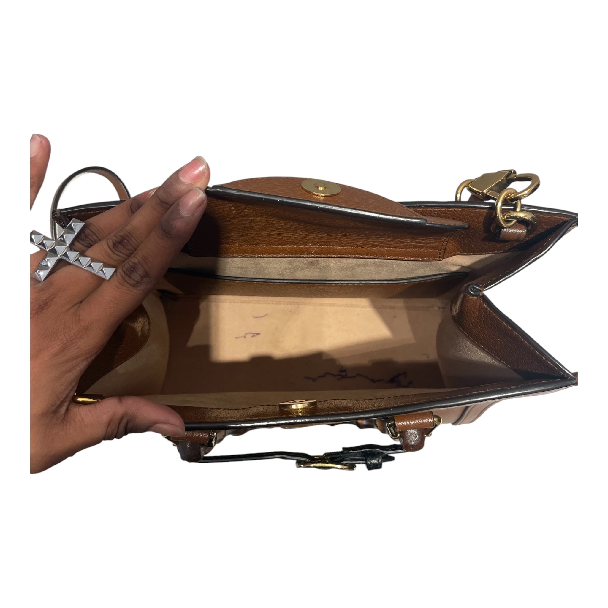 GUCCI/Cross Body Bag/Leather/BRW/diana bamboo tote view 4