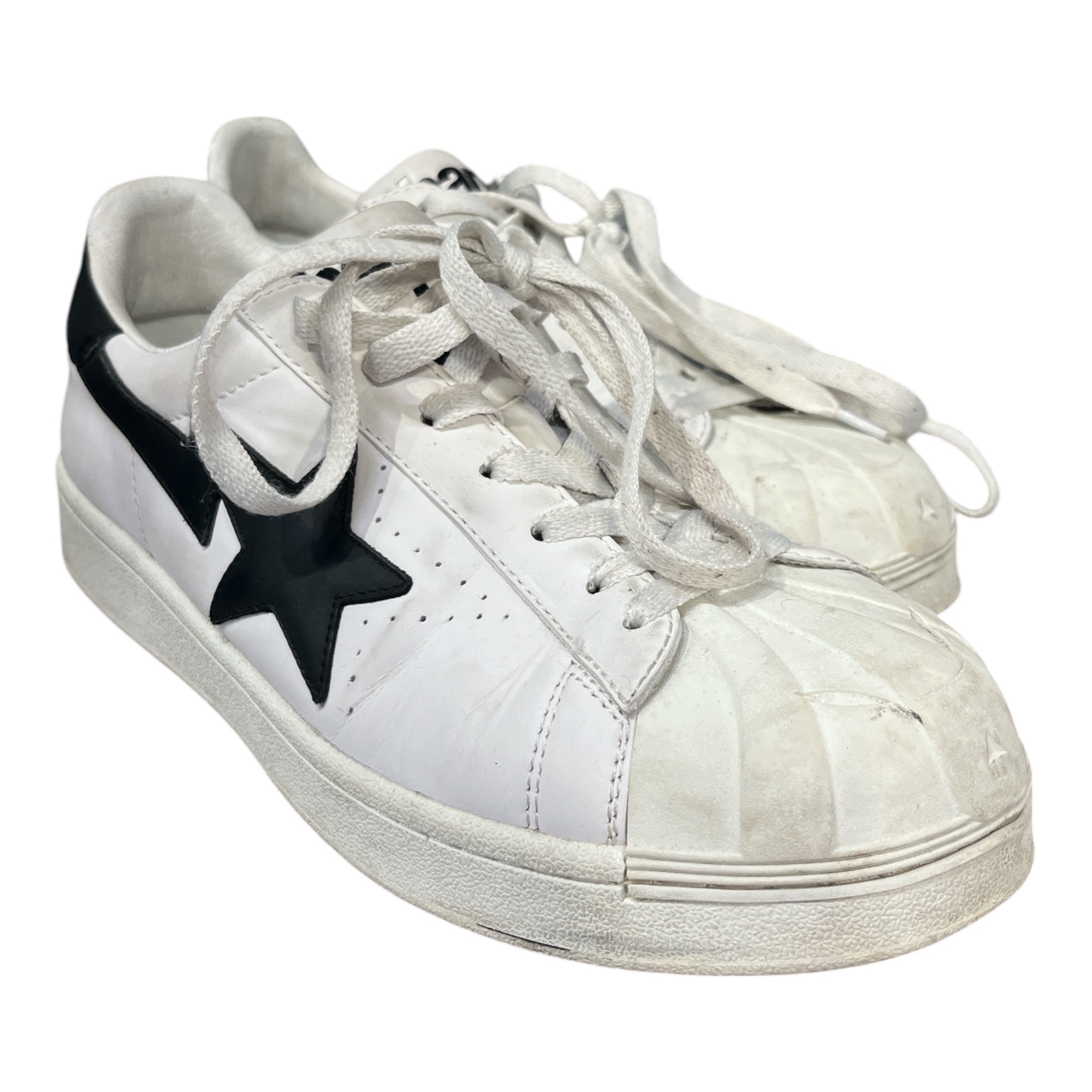 A BATHING APE/Low-Sneakers/US 10/Leather/WHT/SKULL STA BLACK DETAIL view 1