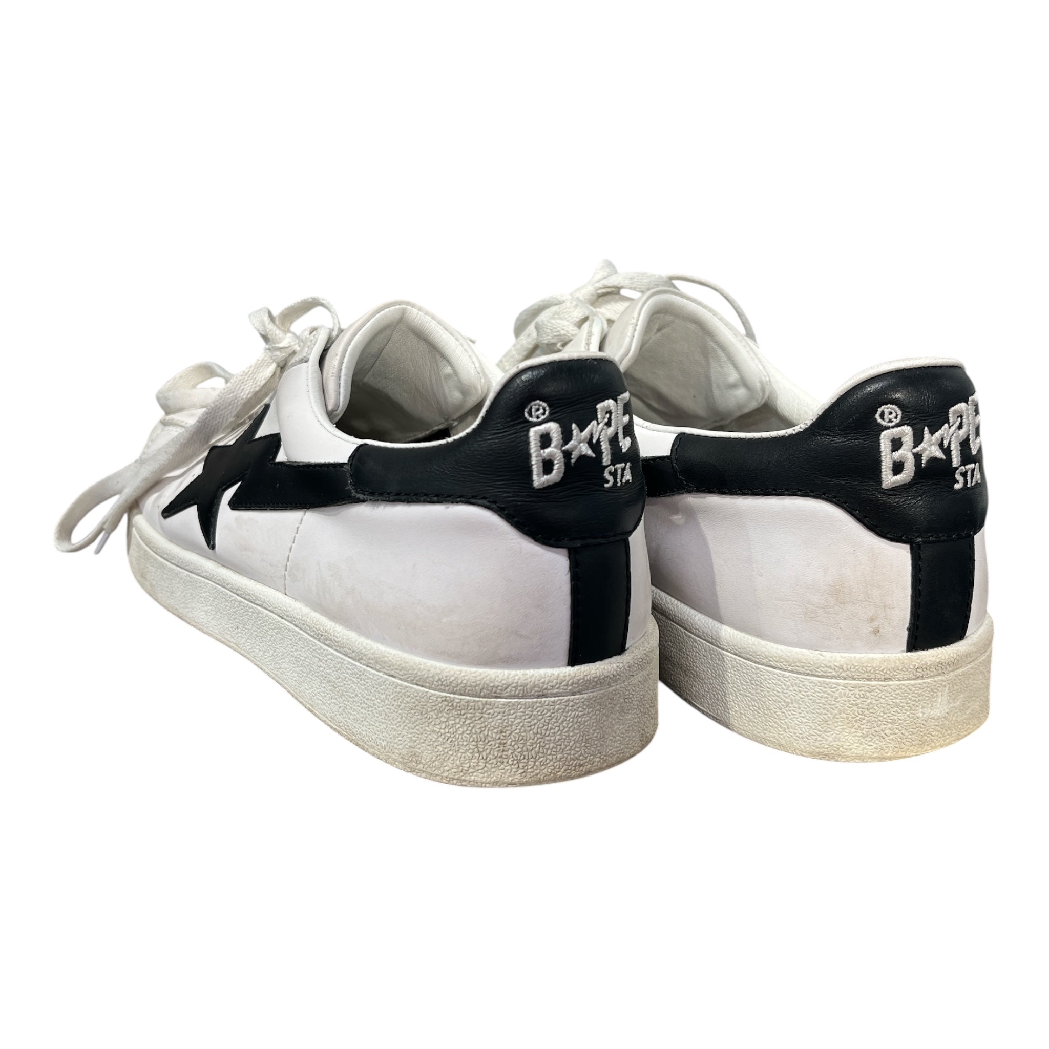 A BATHING APE/Low-Sneakers/US 10/Leather/WHT/SKULL STA BLACK DETAIL view 2