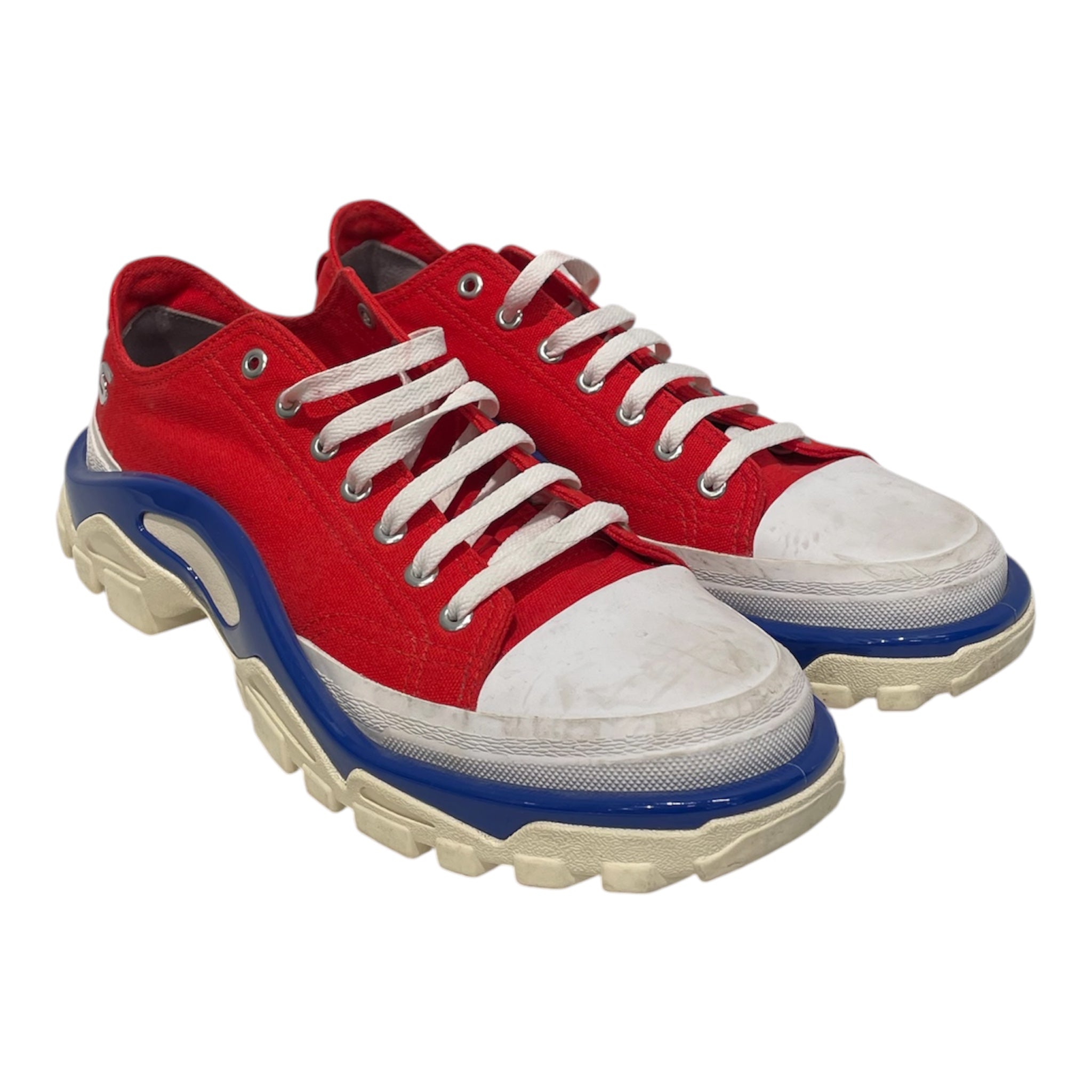 adidas/RAF SIMONS/Low-Sneakers/US 10/Cotton/RED/Detriot Runner view 1